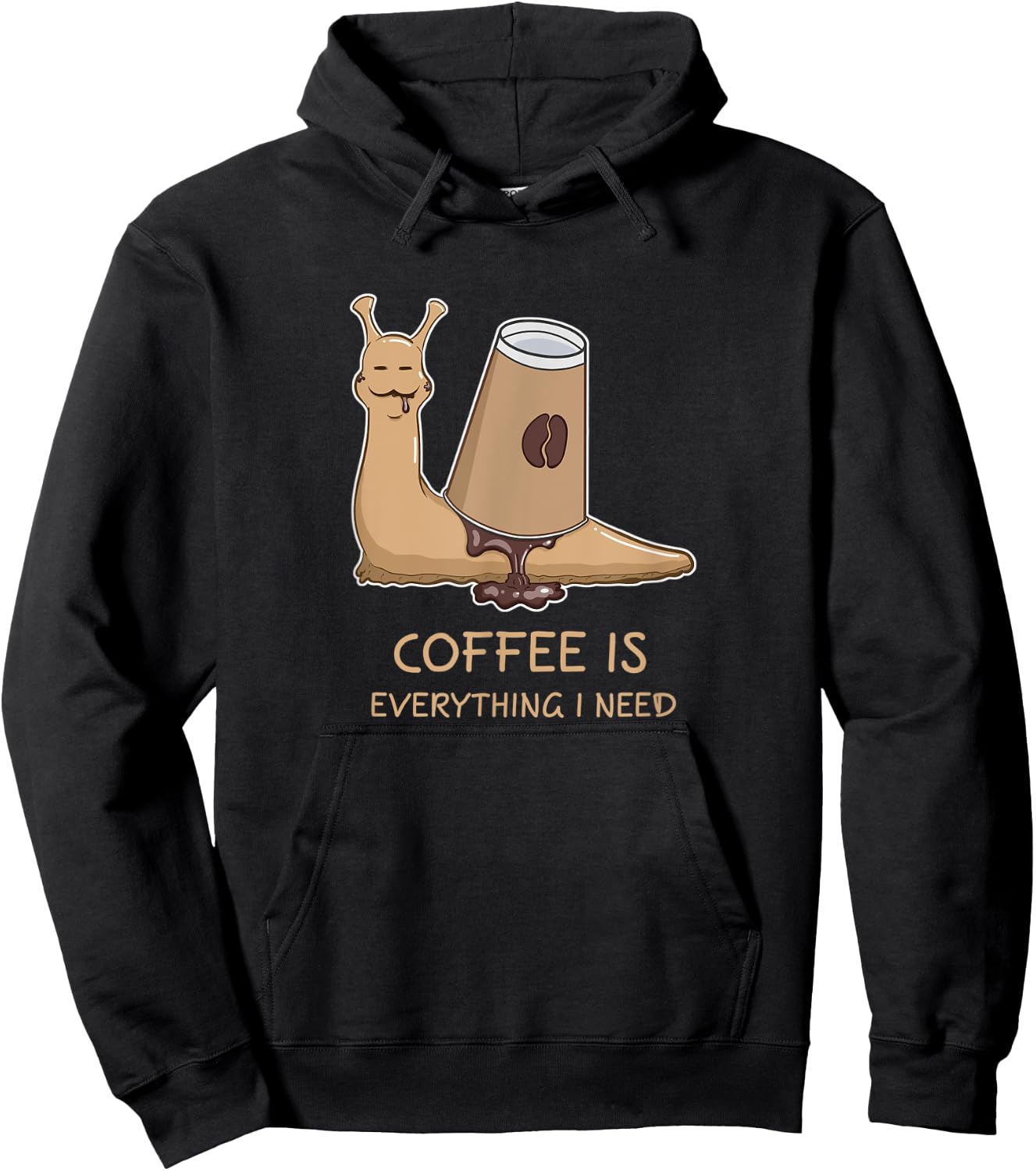 Coffee Cup Agate Snail Shell Pet Animal Funny Apparel Hoodie - Hoodie | Black