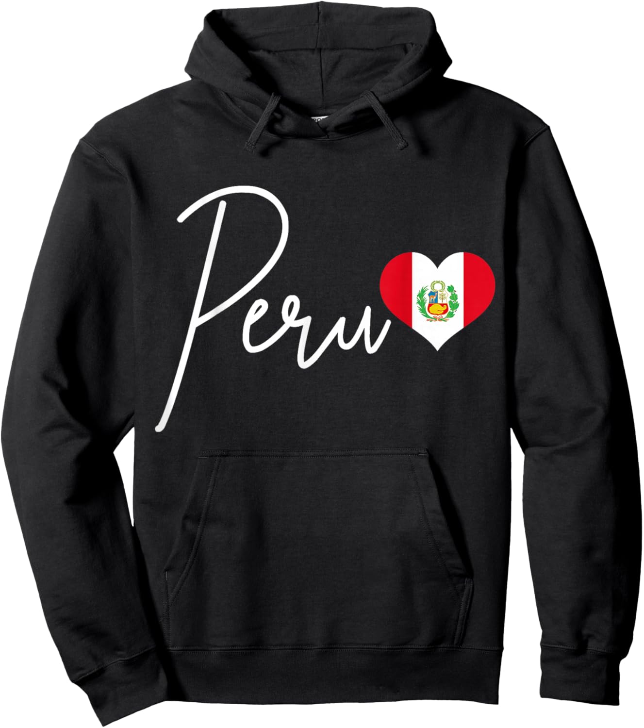 Peruvian Flag Heart Pride Hoodie - Hoodie | Black