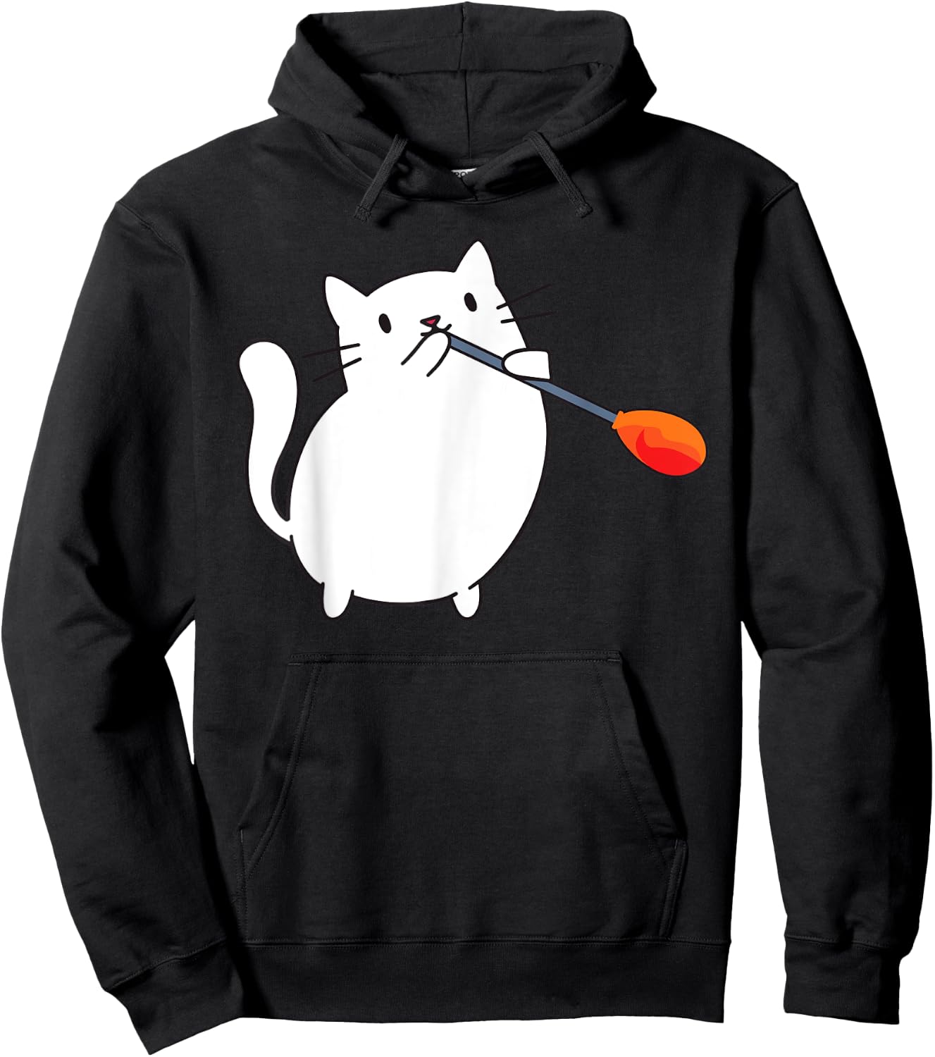 Glassworkers Gift Ideas Glassblowing Lover Cat Cute Funny Glassmith Glassblowing - Black, -Adults & Enthusiasts, , Short Sleeve, , All Seasons, Cartoon Pattern, Cat Theme Hoodie - Hoodie | Black