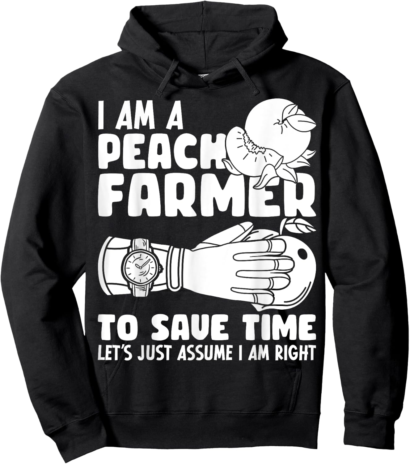 I Am A Peach Farmer Farm Peach Farming Hoodie - Hoodie | Black