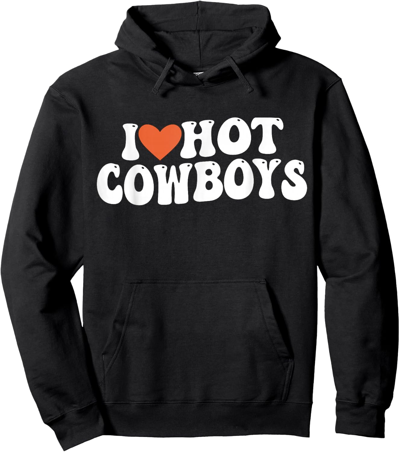 I Love Hot Cowboys Groovy Retro I Love Cowboys Hoodie - Hoodie | Black