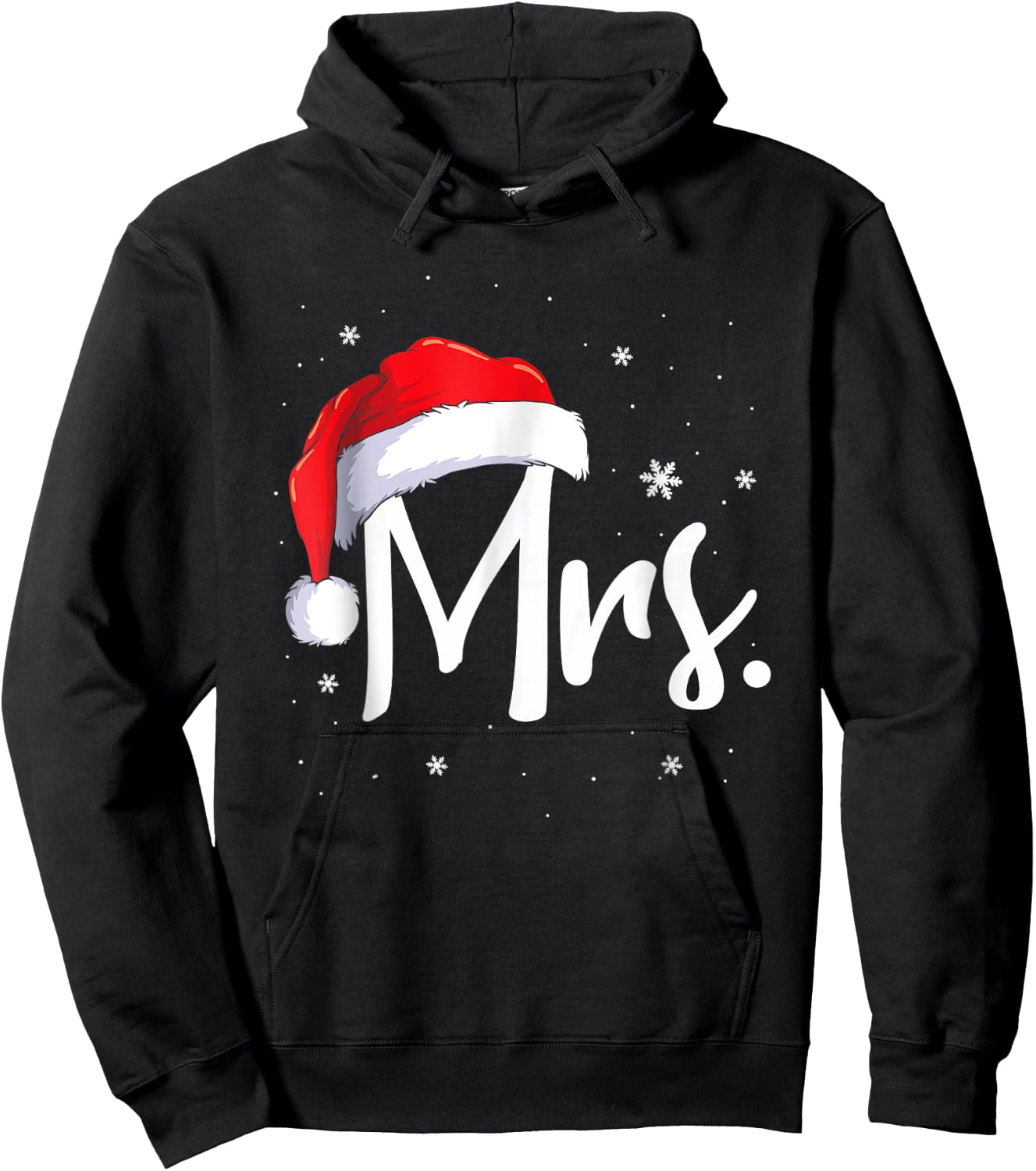 Mr and Mrs Claus Couples Matching Christmas Pajamas Santa Hoodie - Hoodie | Black
