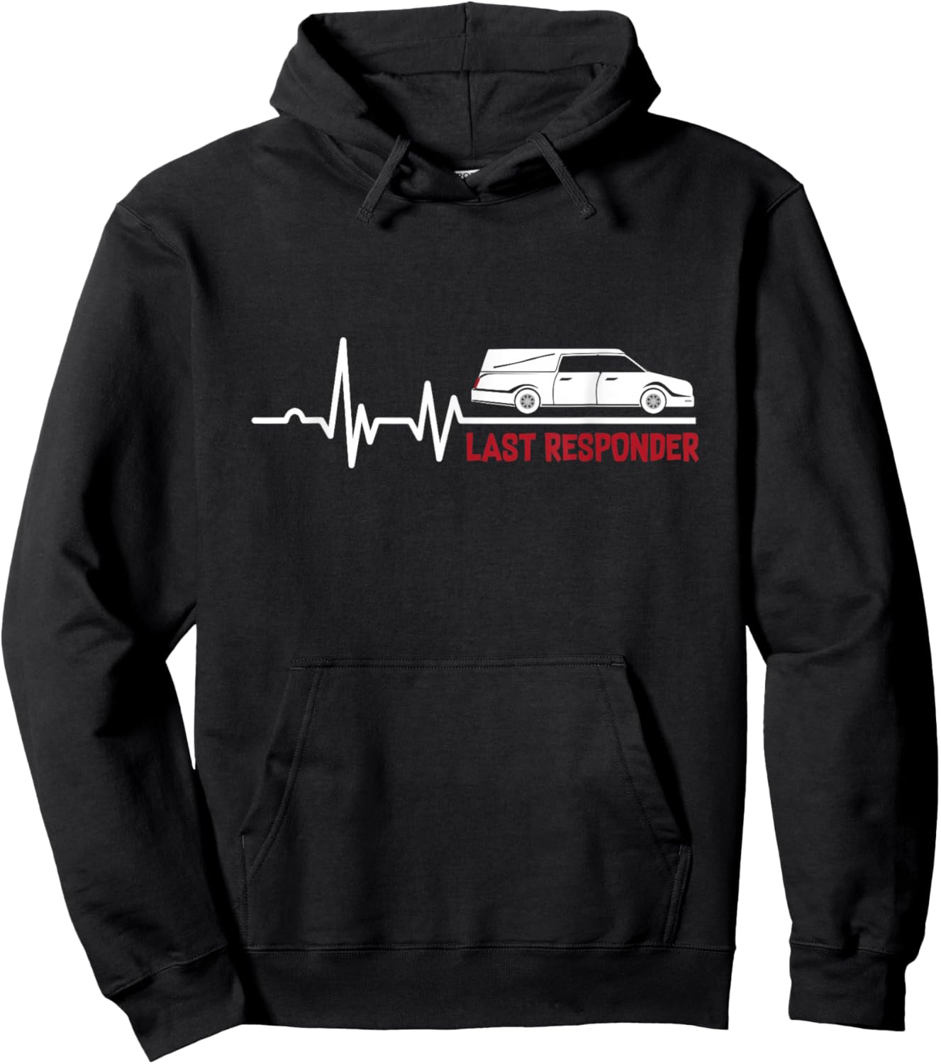 Heartbeat Last Responder | Mortician | Funeral Director Hoodie - Hoodie | Black