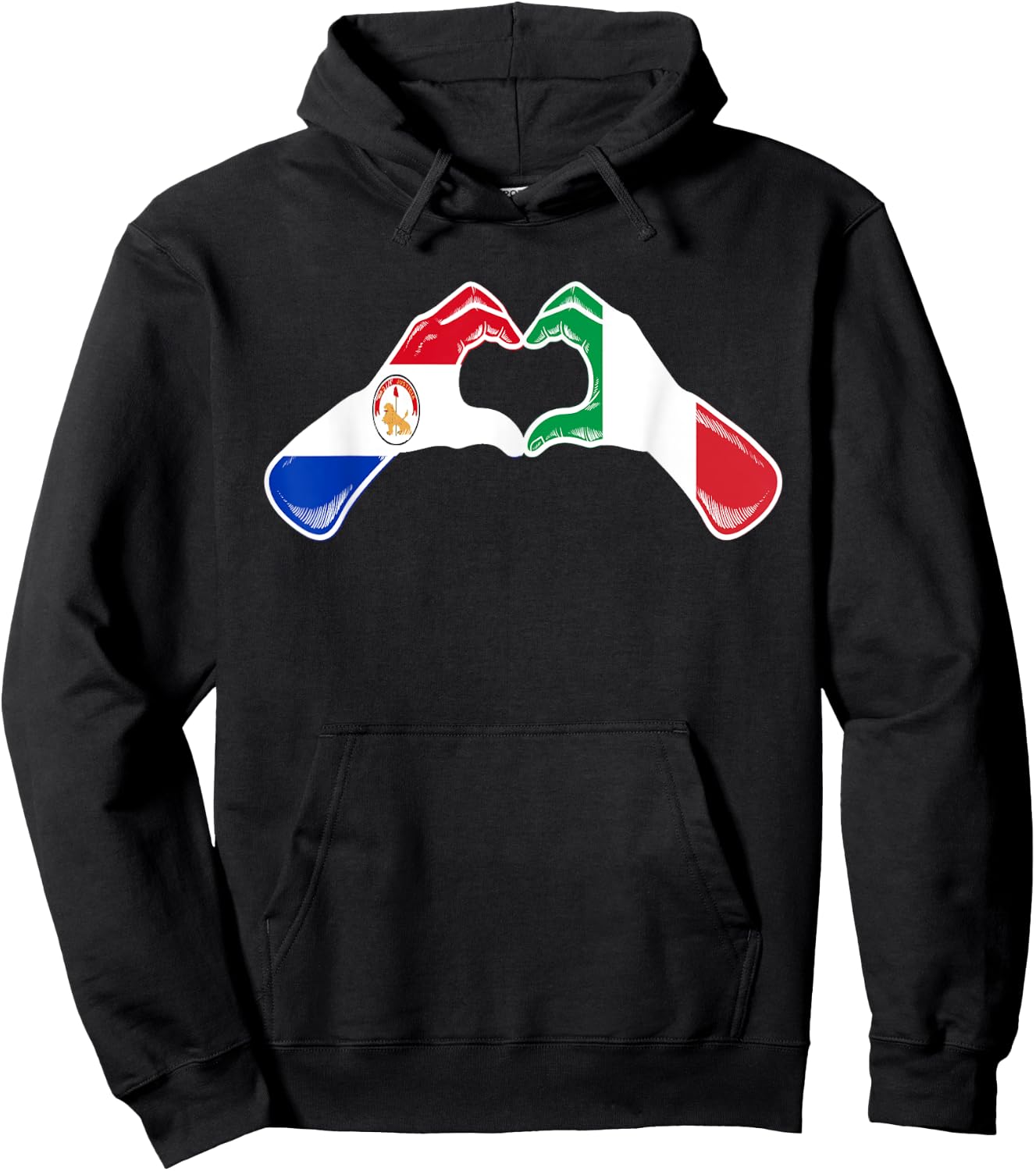 Paraguay Italy Flag - Paraguayan Italian Heart Hoodie - Hoodie | Black