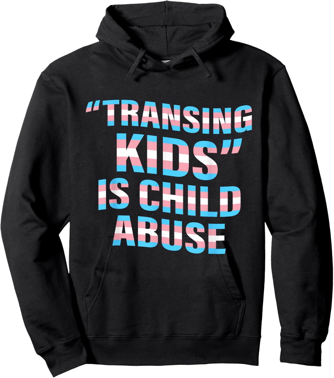 Transing Kids Is Child Abuse Transgender Quote Hoodie - Hoodie | Black