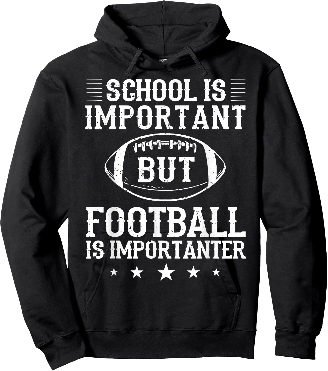 School Is Important But Football Is Importanter Lineman Hoodie - Hoodie | Black