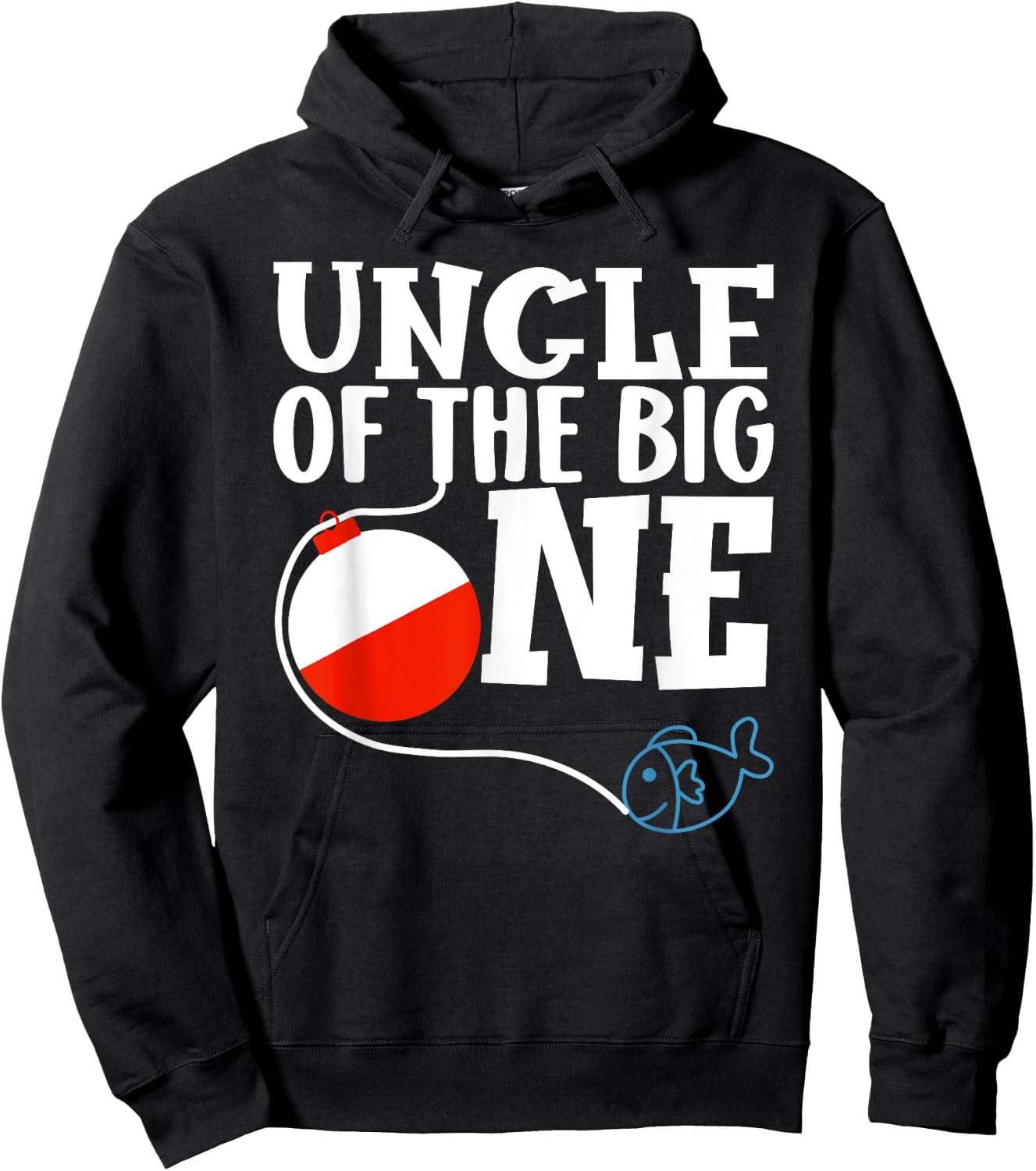 Uncle of The Big One Fishing Boy First Birthday Ofishally Hoodie - Hoodie | Black