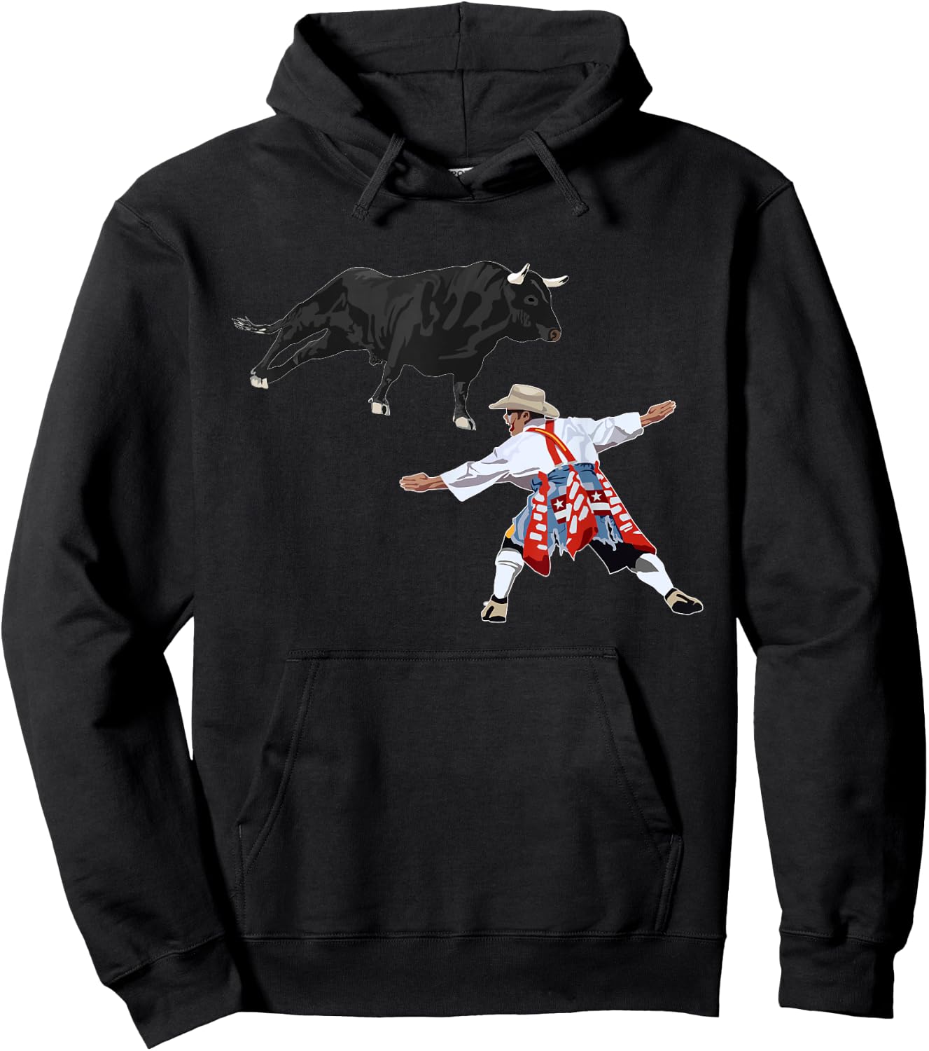 Rodeo Clown Funny Bull Fighting Lover Gag Bullfighter Outfit Hoodie - Hoodie | Black