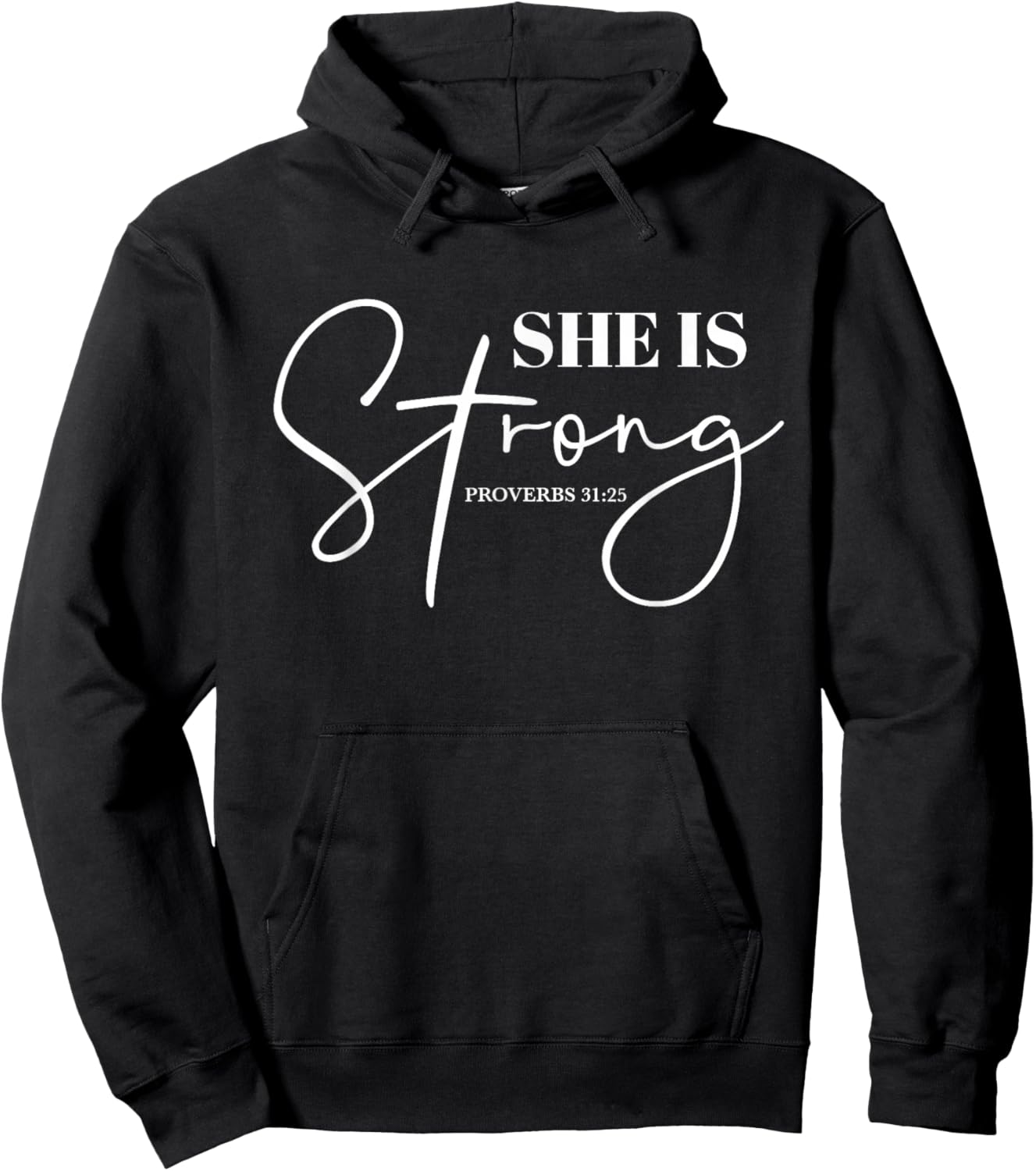 She Is Strong Christian Women Athlete Gym Workout Hoodie - Hoodie | Black