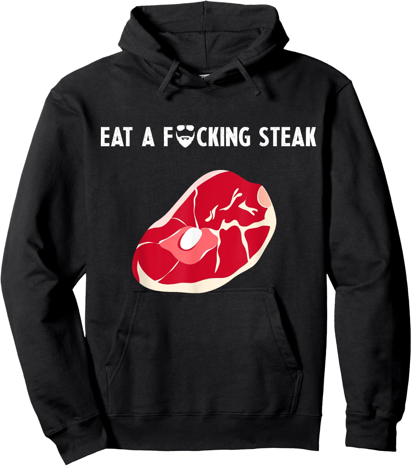Eat a fucking steak Funny Fitness Gym Workout Weights Squat Hoodie - Hoodie | Black