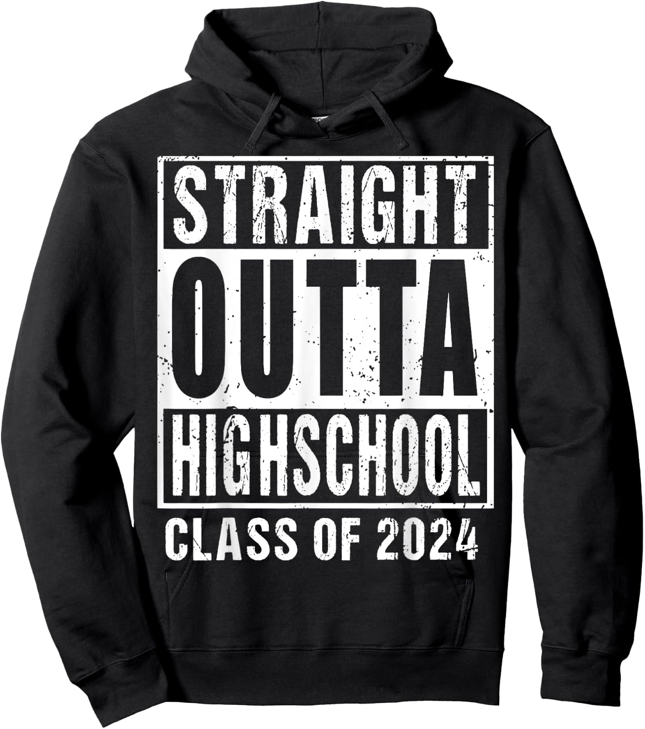 Straight Outta High School Class Of 2024 Hoodie - Hoodie | Black
