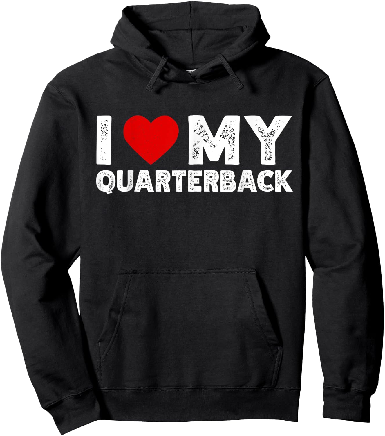 I Love My Quarterback Hoodie - Hoodie | Black