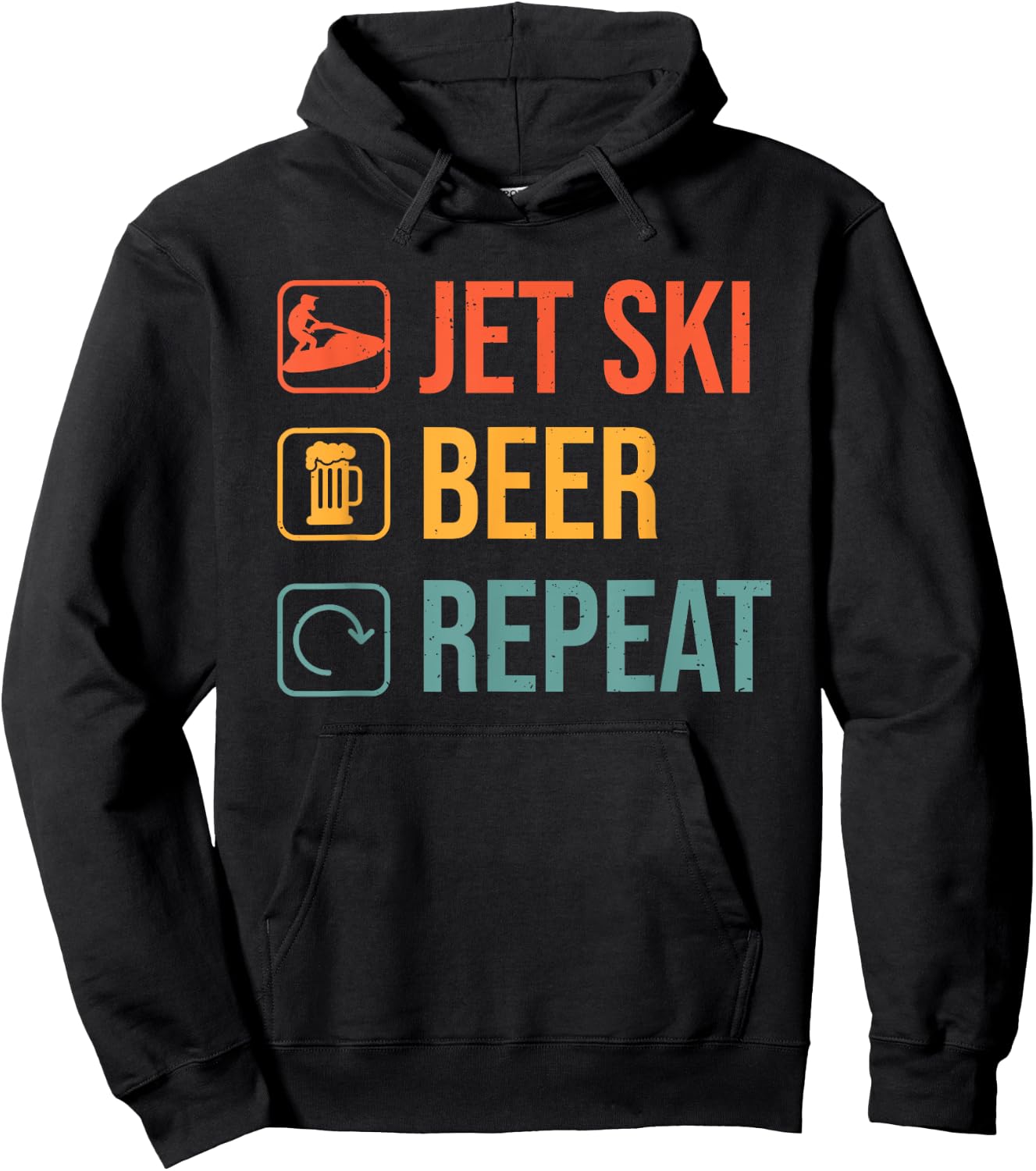 Jet Ski Beer Repeat Funny Jet Ski Operator Jetski Rider Hoodie - Hoodie | Black