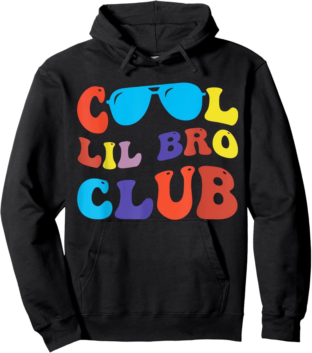 Groovy Retro Cool Lil Bro Club Funny Smile Happy Face Hoodie - Hoodie | Black
