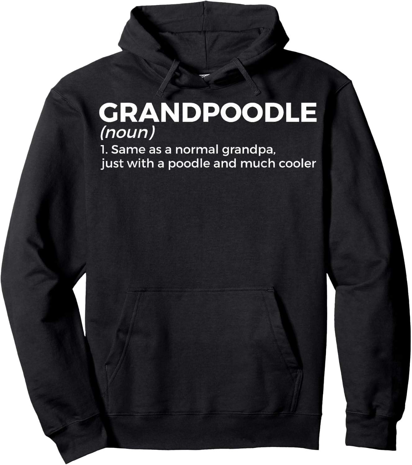Funny Poodle Grandpa Grandpoodle Definition Hoodie - Hoodie | Black