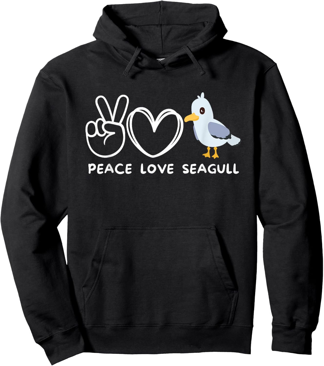 Peace, Love Seagulls Retro Seagulls Lover Bird Lover Hoodie - Hoodie | Black