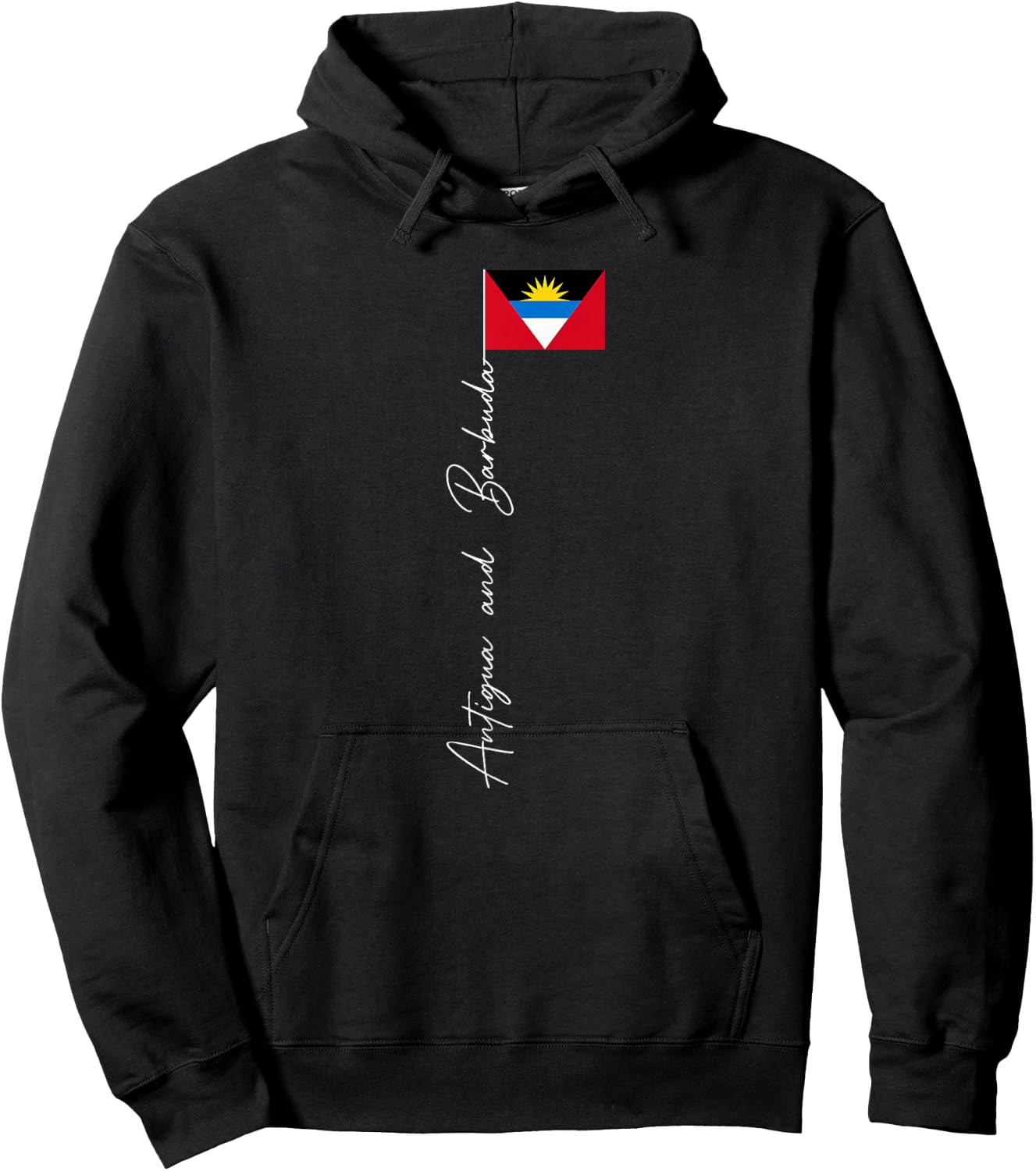 Antigua and Barbuda Signature Flag Pole Patriotic Hoodie - Hoodie | Black
