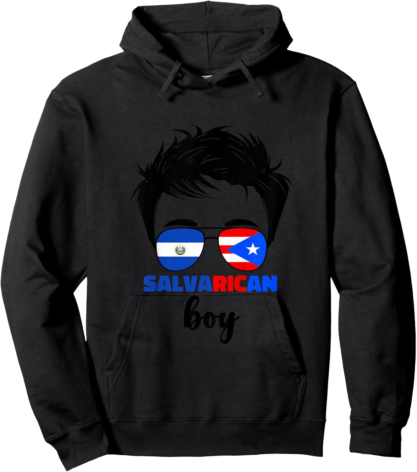 Kids Half Salvadorian And Puerto Rican Rico El Salvador Baby Boys Hoodie - Hoodie | Black