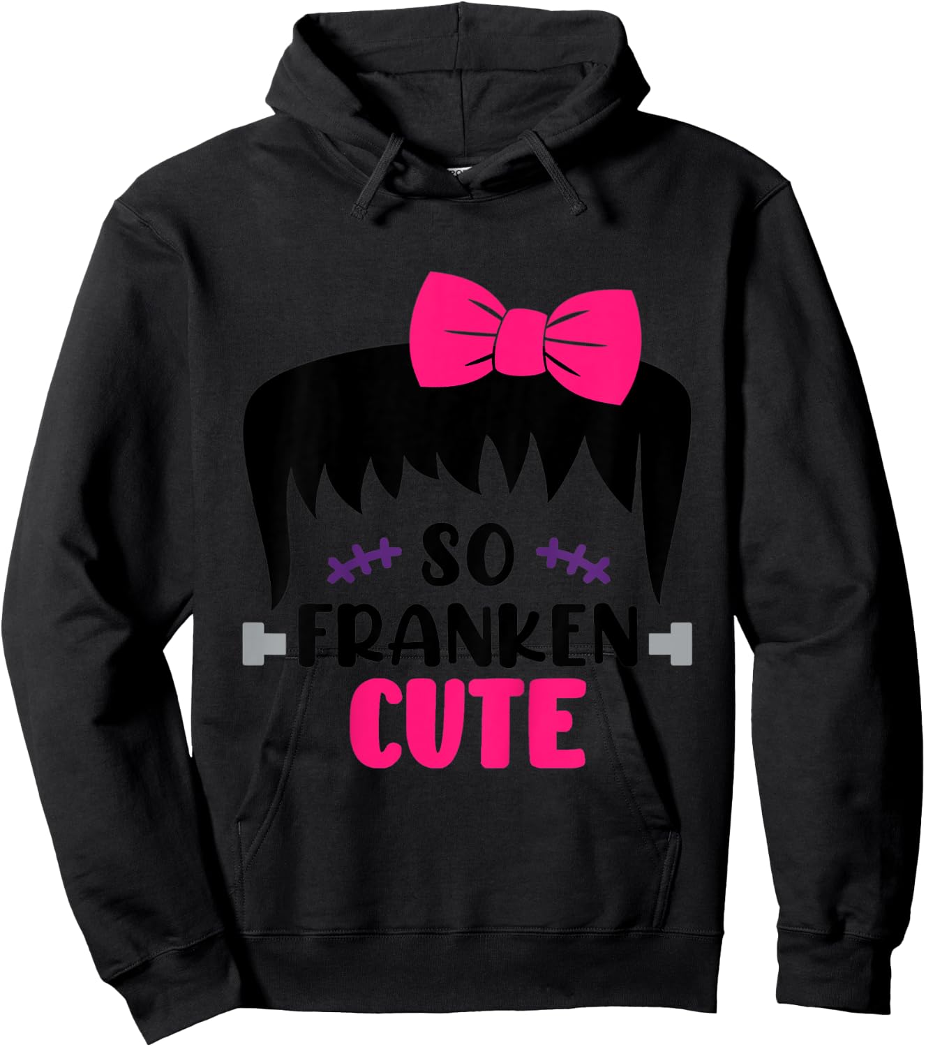 Kids So Franken Cute Toddler Girl Halloween Costume Scary Funny Hoodie - Hoodie | Black