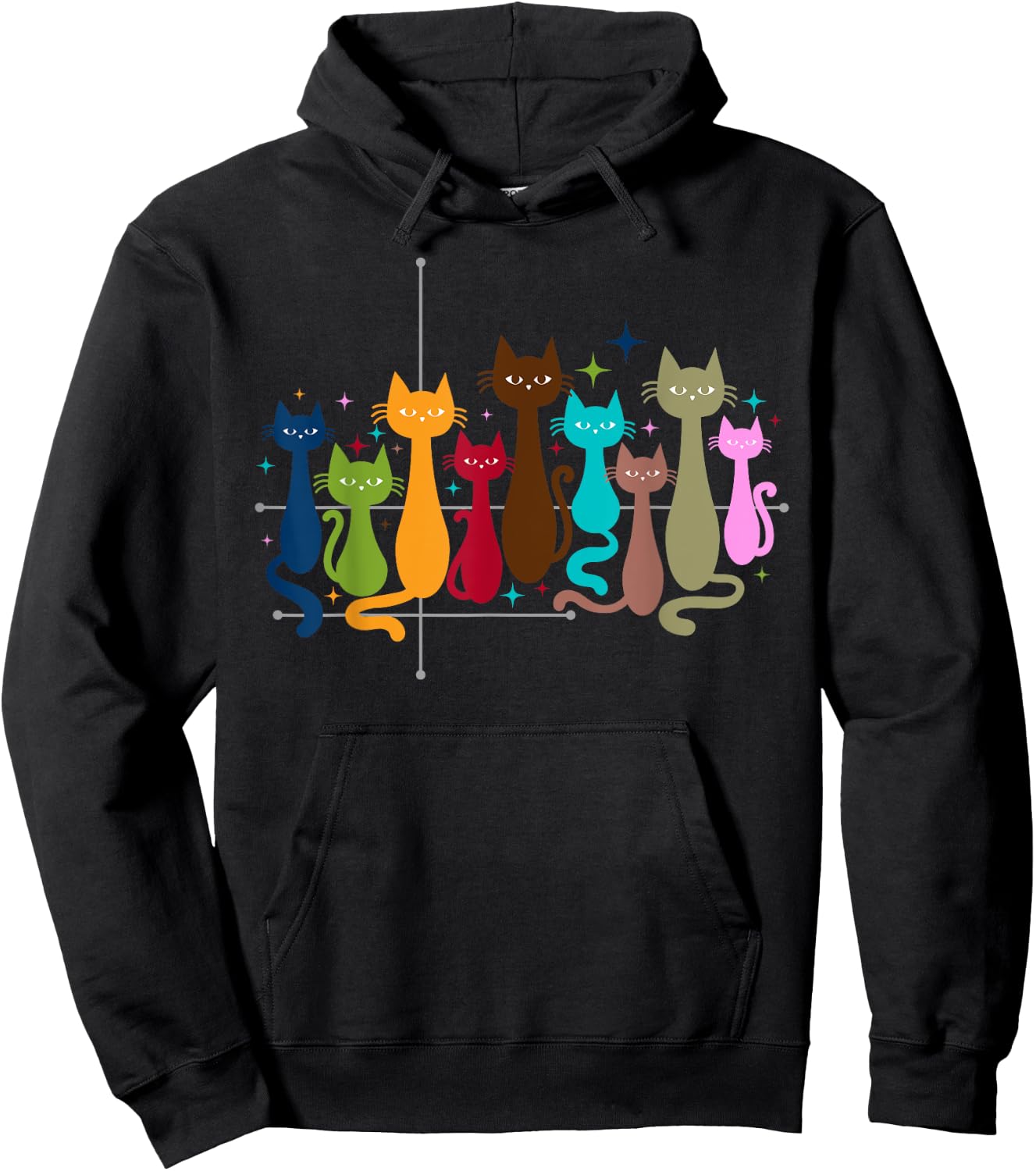 Classic Art Kitten Lover Vintage Artwork Cute Cat Hoodie - Hoodie | Black