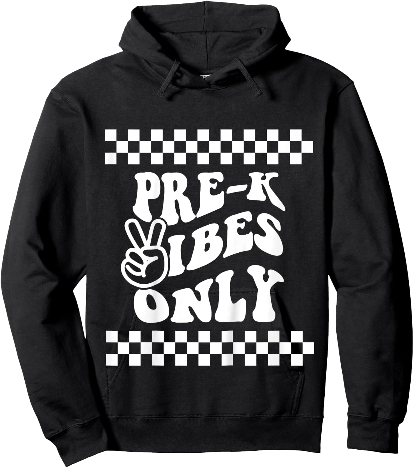Pre K Vibes Only Retro Girl First Day of PreK Boy Toddlers Hoodie - Hoodie | Black