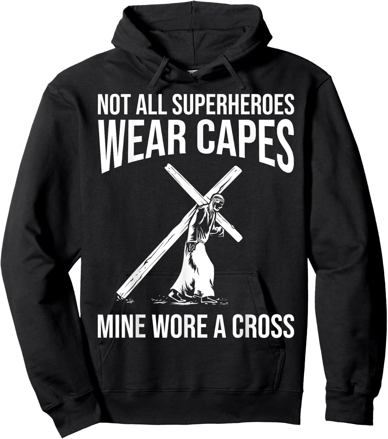 Funny Jesus Superhero Design Men Women Jesus Christ Cross Hoodie - Hoodie | Black