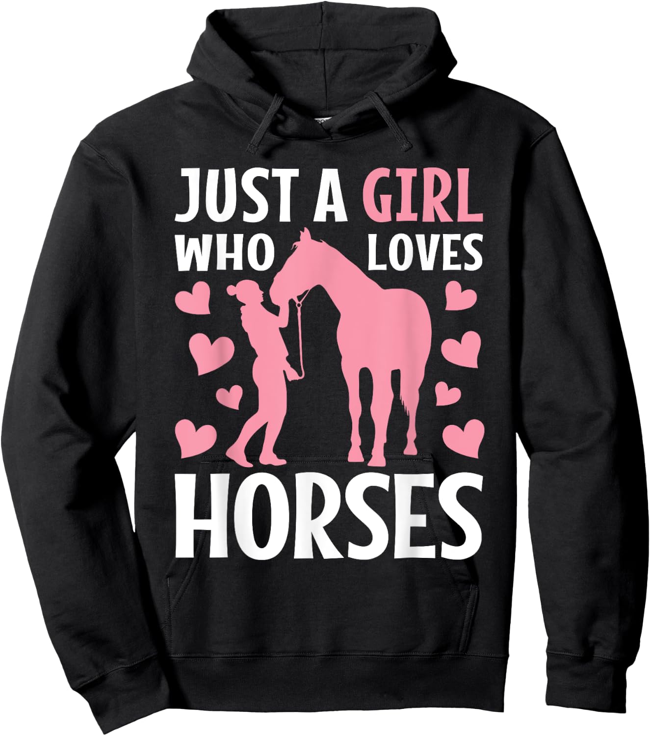 Just A Girl Who Loves Horses Horseback Riding Women Girls Hoodie - Hoodie | Black