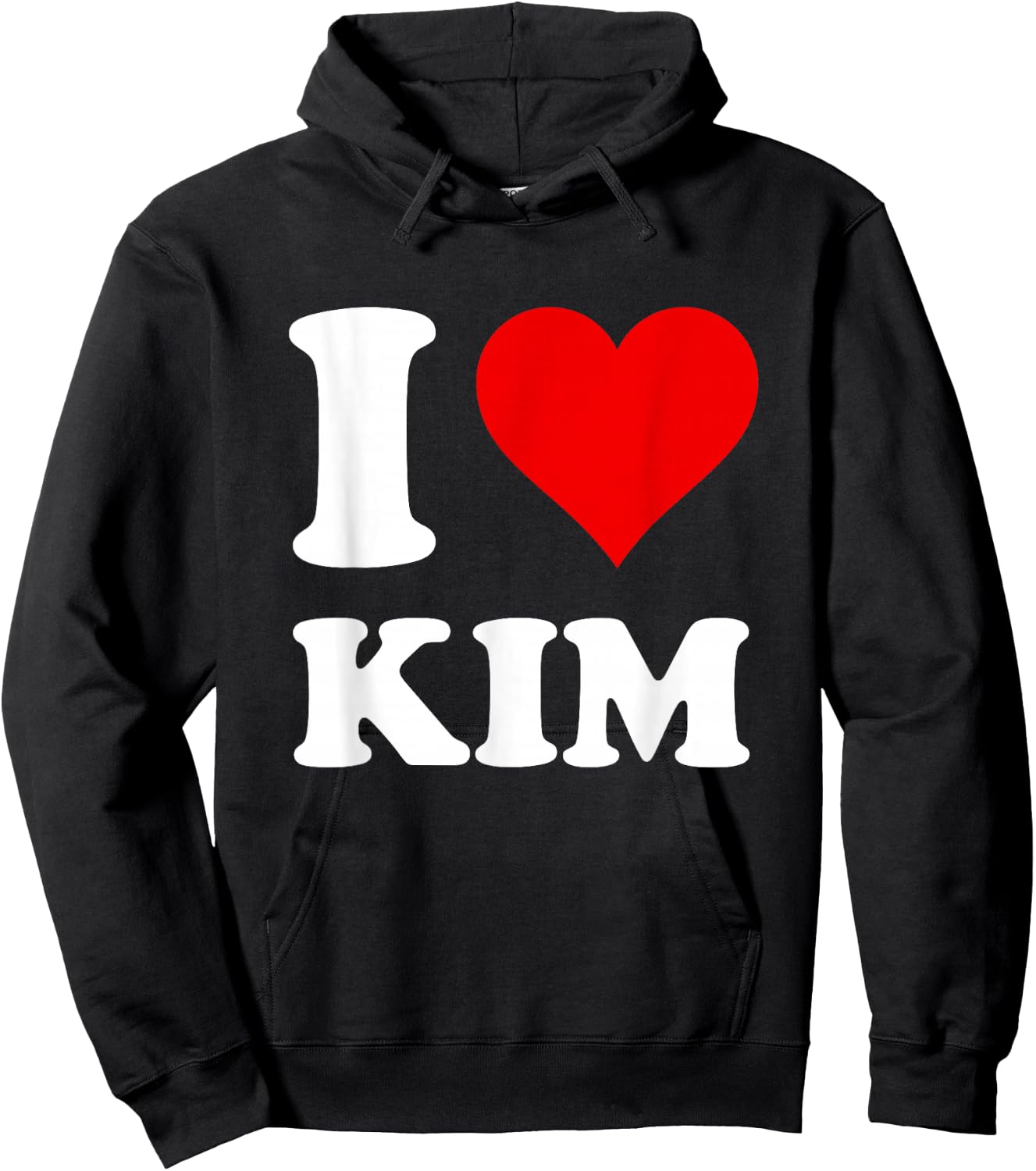 Red Heart Motif I Love Kim Hoodie - Hoodie | Black