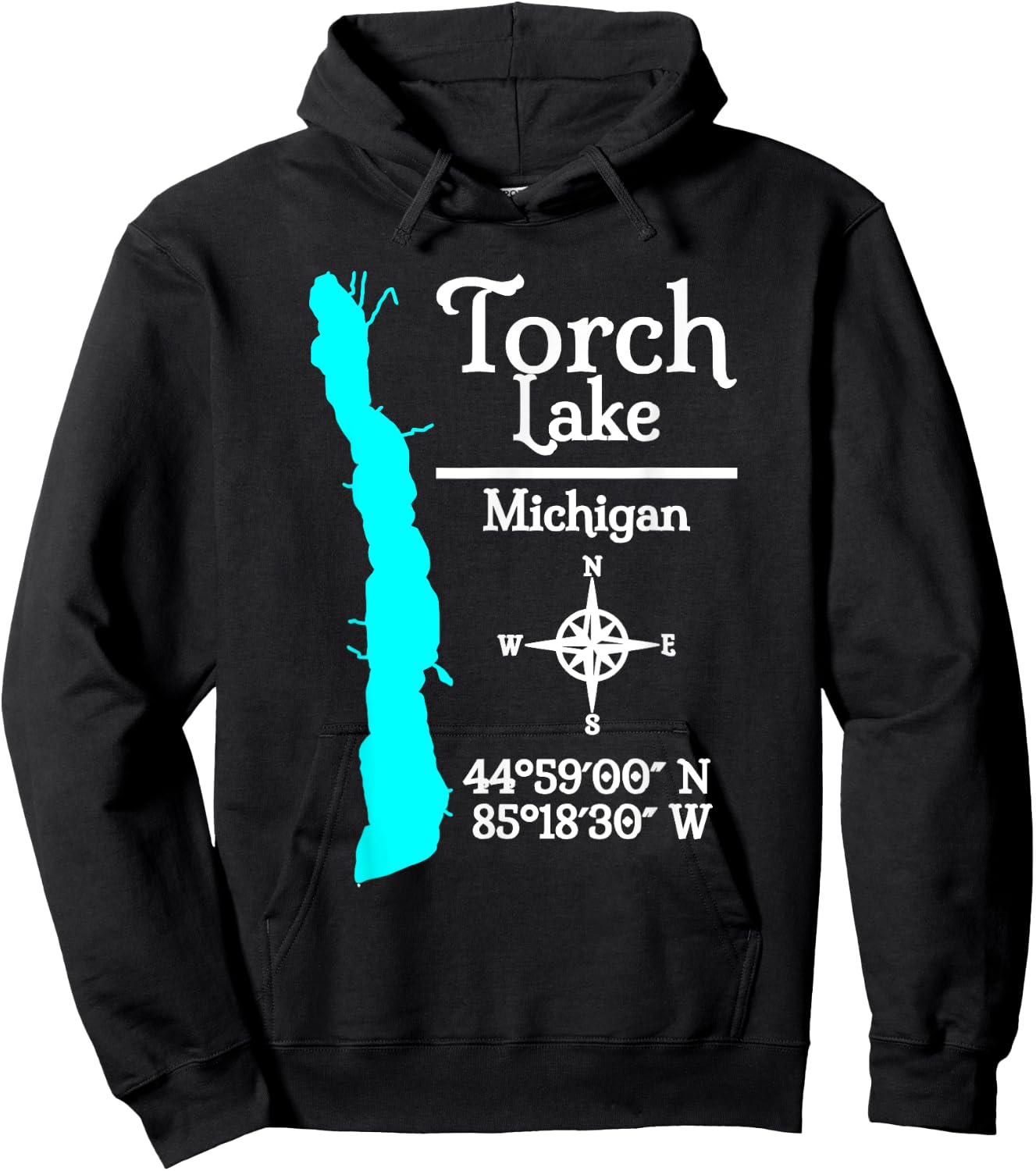 Torch Lake, Michigan Hoodie - Hoodie | Black