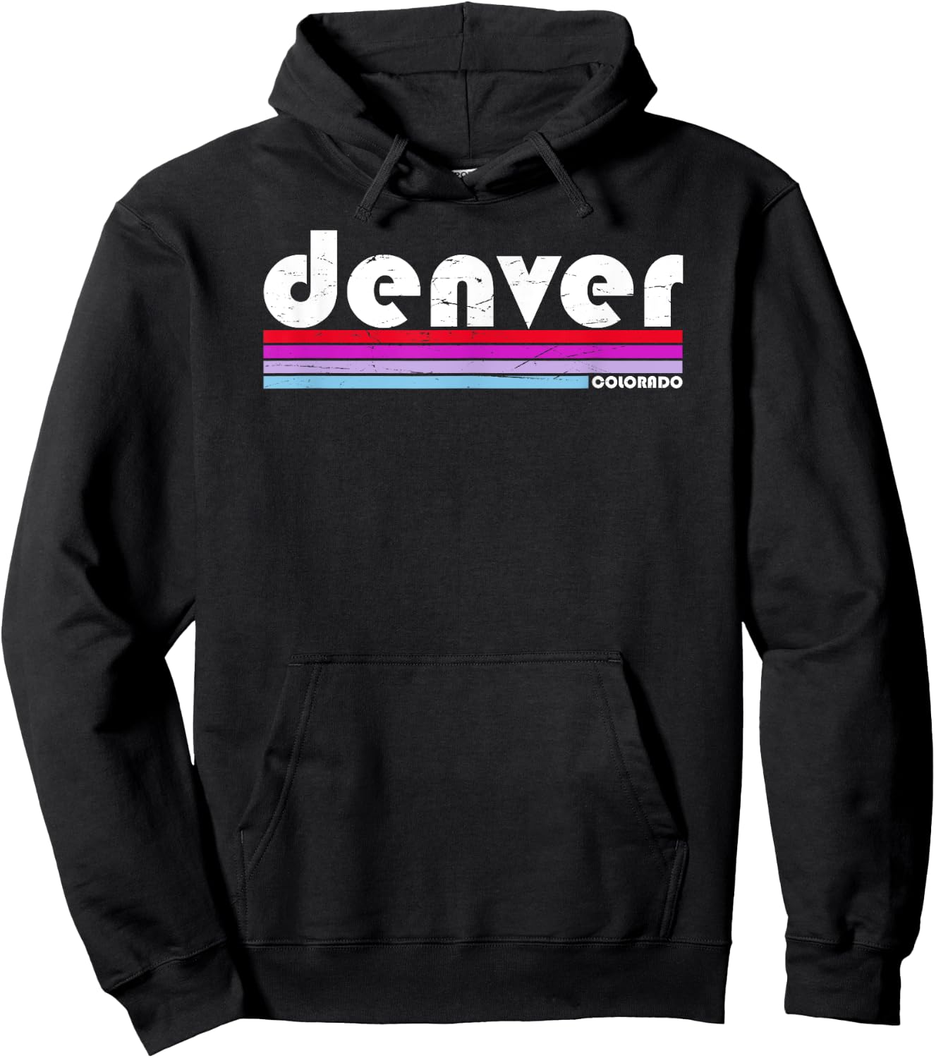 Denver Colorado City Retro Hoodie - Hoodie | Black