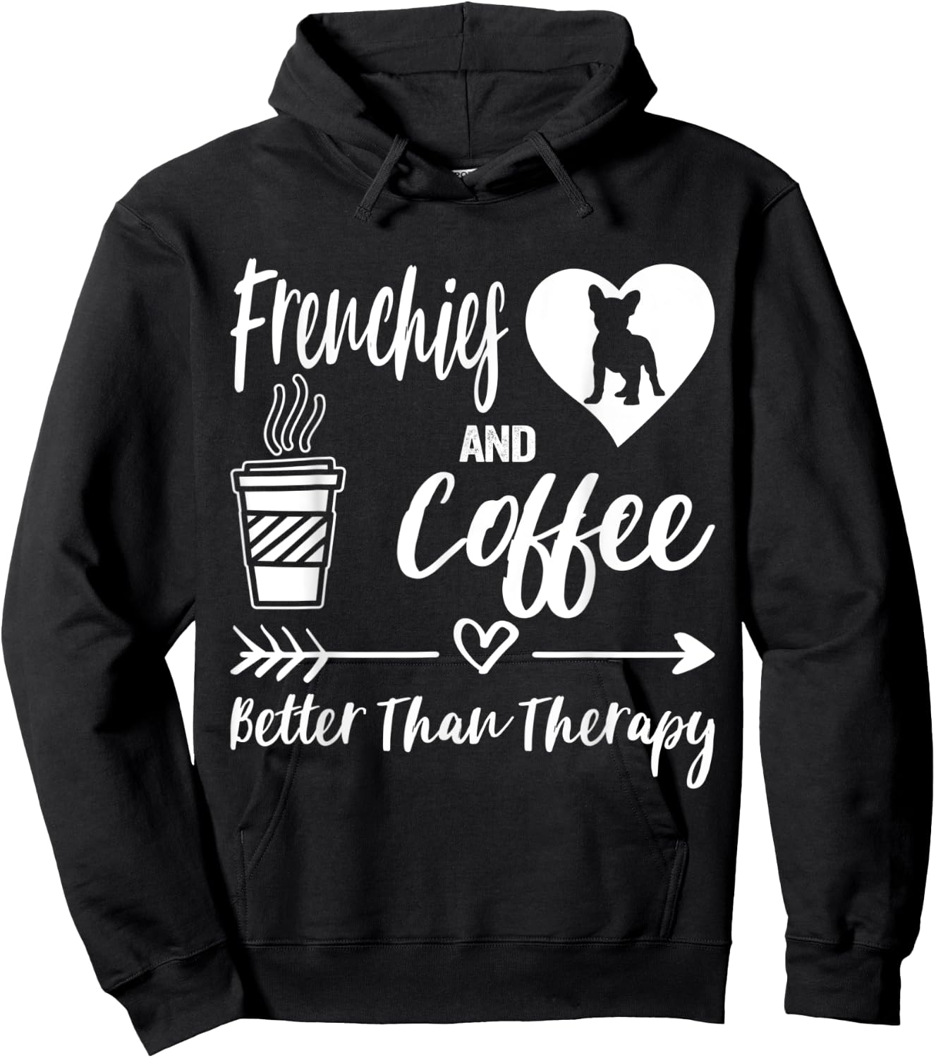 Frenchies And Coffee Frenchie Mom Dad French Bulldog Coffee Men Women Kids Hoodie - Hoodie | Black