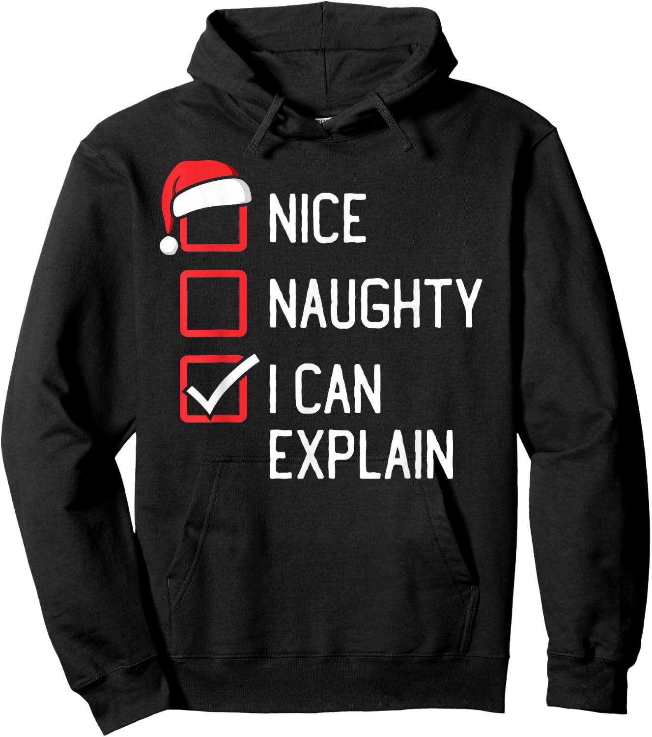 Nice Naughty List I Can Explain Christmas Hoodie - Hoodie | Black