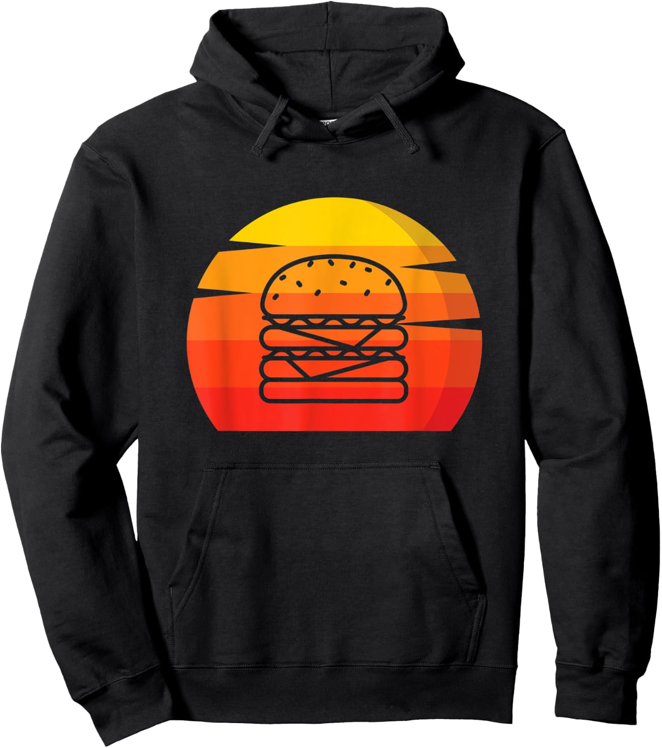 Retro Burger Vintage Design Cheeseburger Hoodie - Hoodie | Black