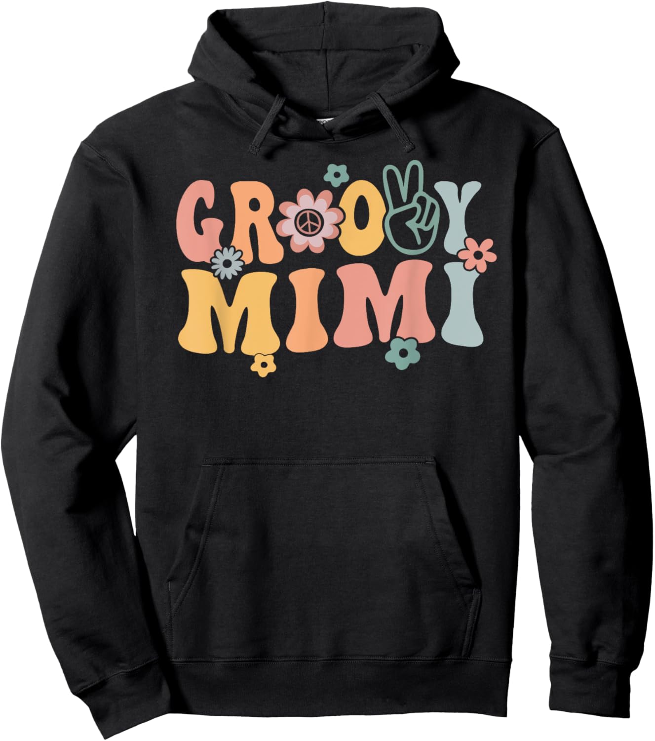 Groovy Mimi Retro Grandma Matching Family 1st Birthday Party Hoodie - Hoodie | Black