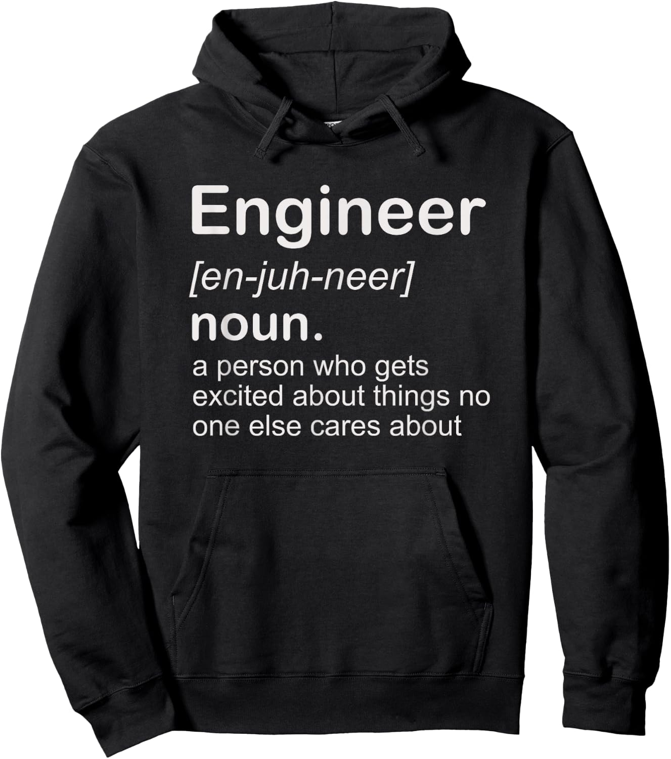 Funny Engineer Noun Definition Engineering Student Teacher Hoodie - Hoodie | Black