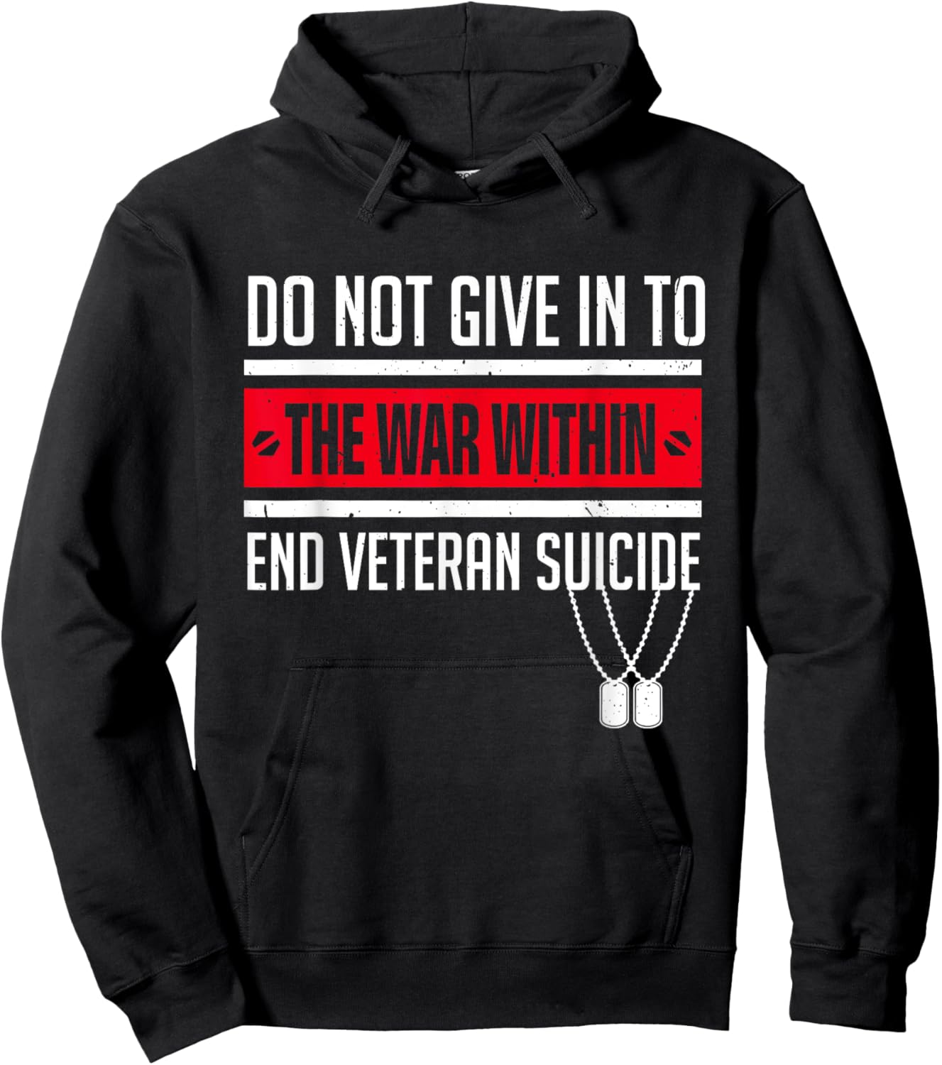Do Not Give in to the War Within End Veteran Suicide Ptsd Hoodie - Hoodie | Black