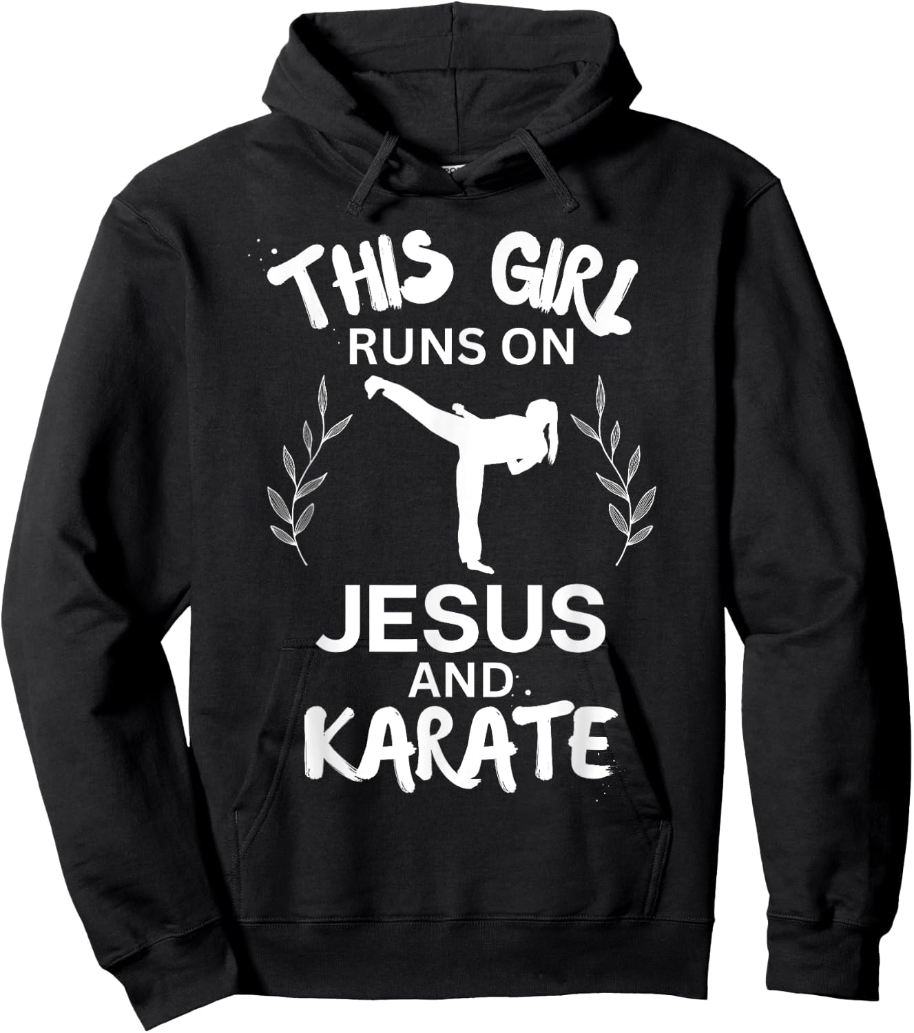 This Girl Runs On Jesus And Karate Christian Karate Lover Hoodie - Hoodie | Black