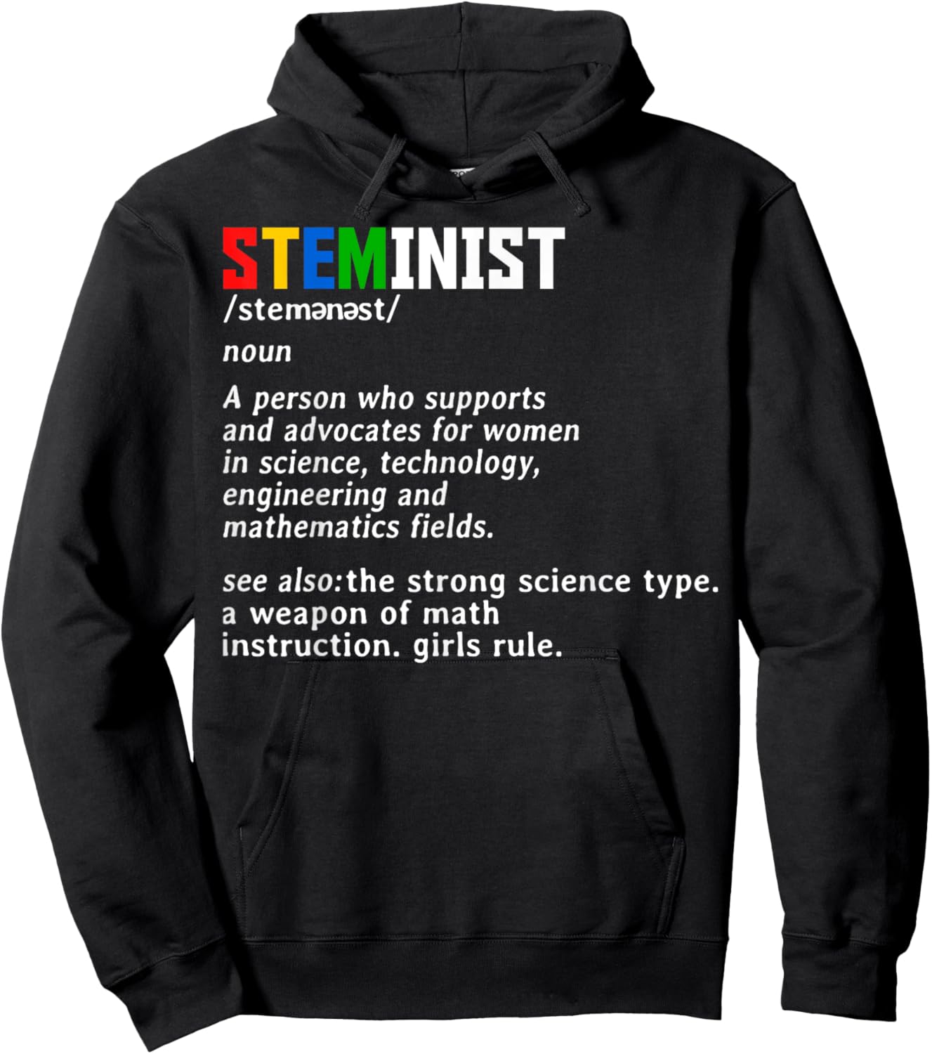 Steminist Noun Science Women Advocate STEM Student Geek Hoodie - Hoodie | Black