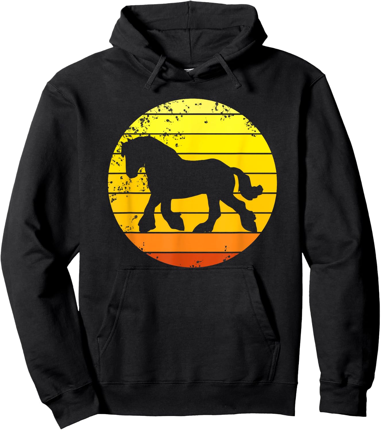 Clydesdale Clydesdales Draft Horse Retro Hoodie - Hoodie | Black