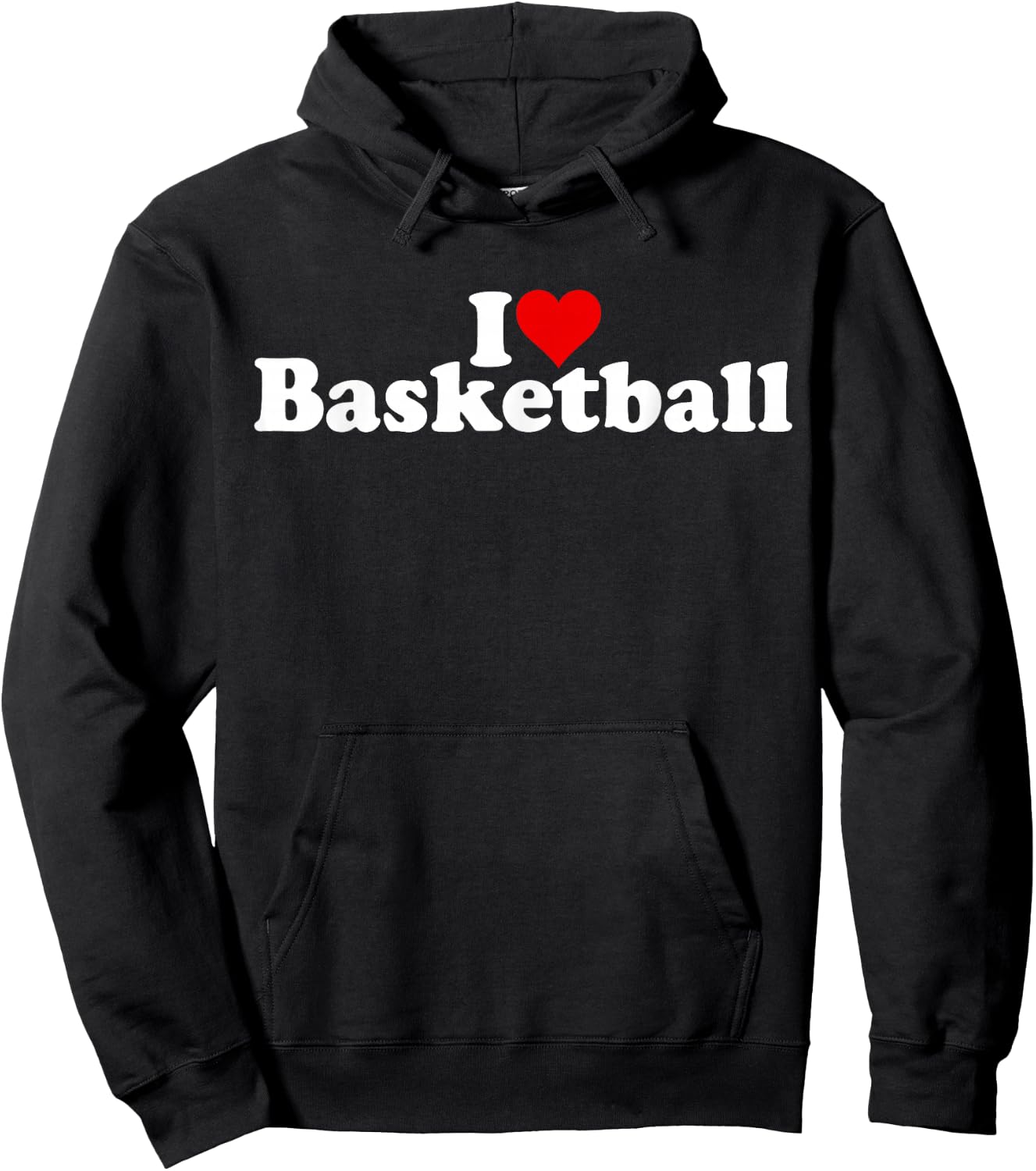 I Love Heart Basketball Hoodie - Hoodie | Black