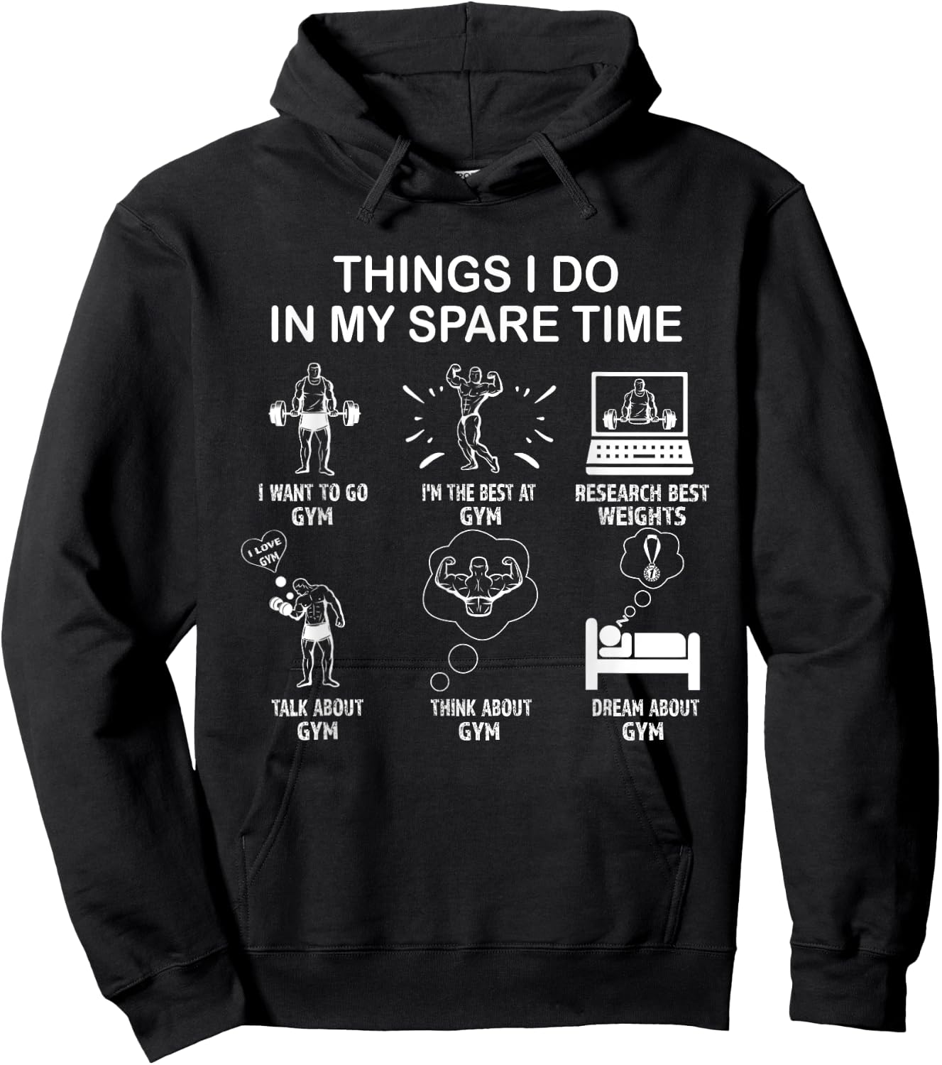 Thing I Do in My Spare Time: Gym Enthusiast, Gym Lover Hoodie - Hoodie | Black