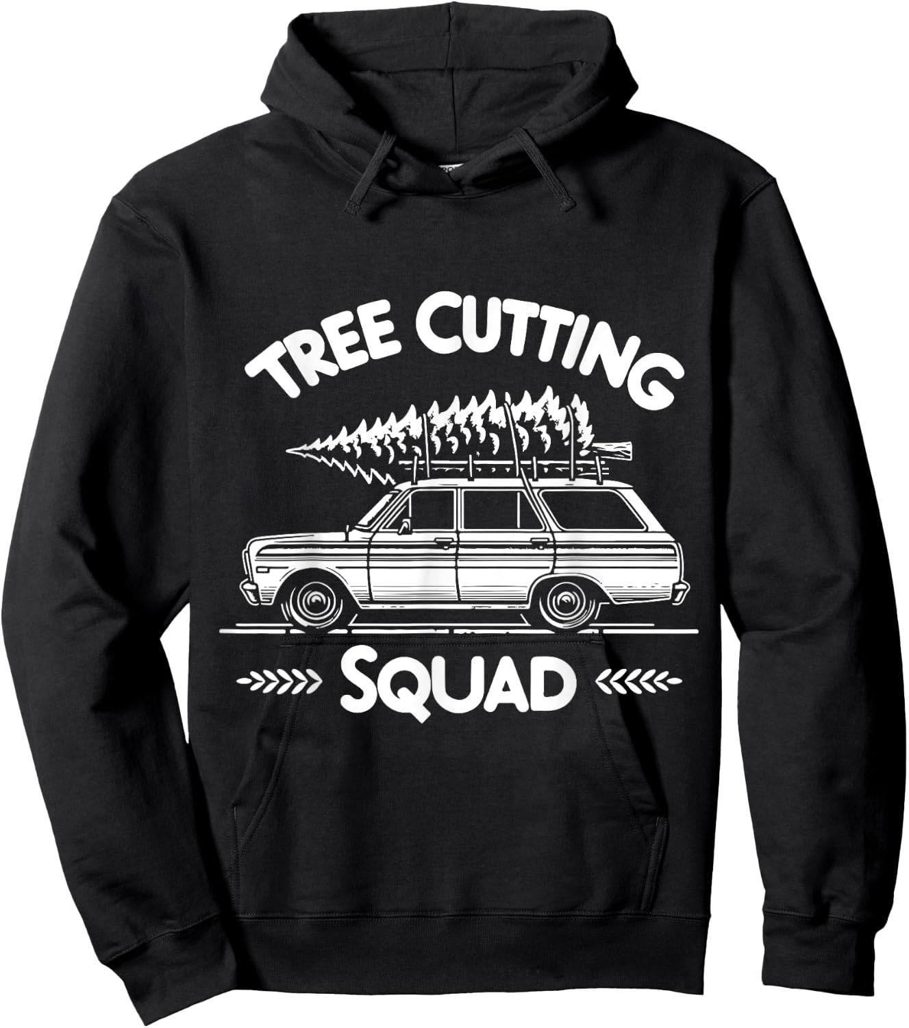 Christmas Tree Cutting Squad Retro Hoodie - Hoodie | Black