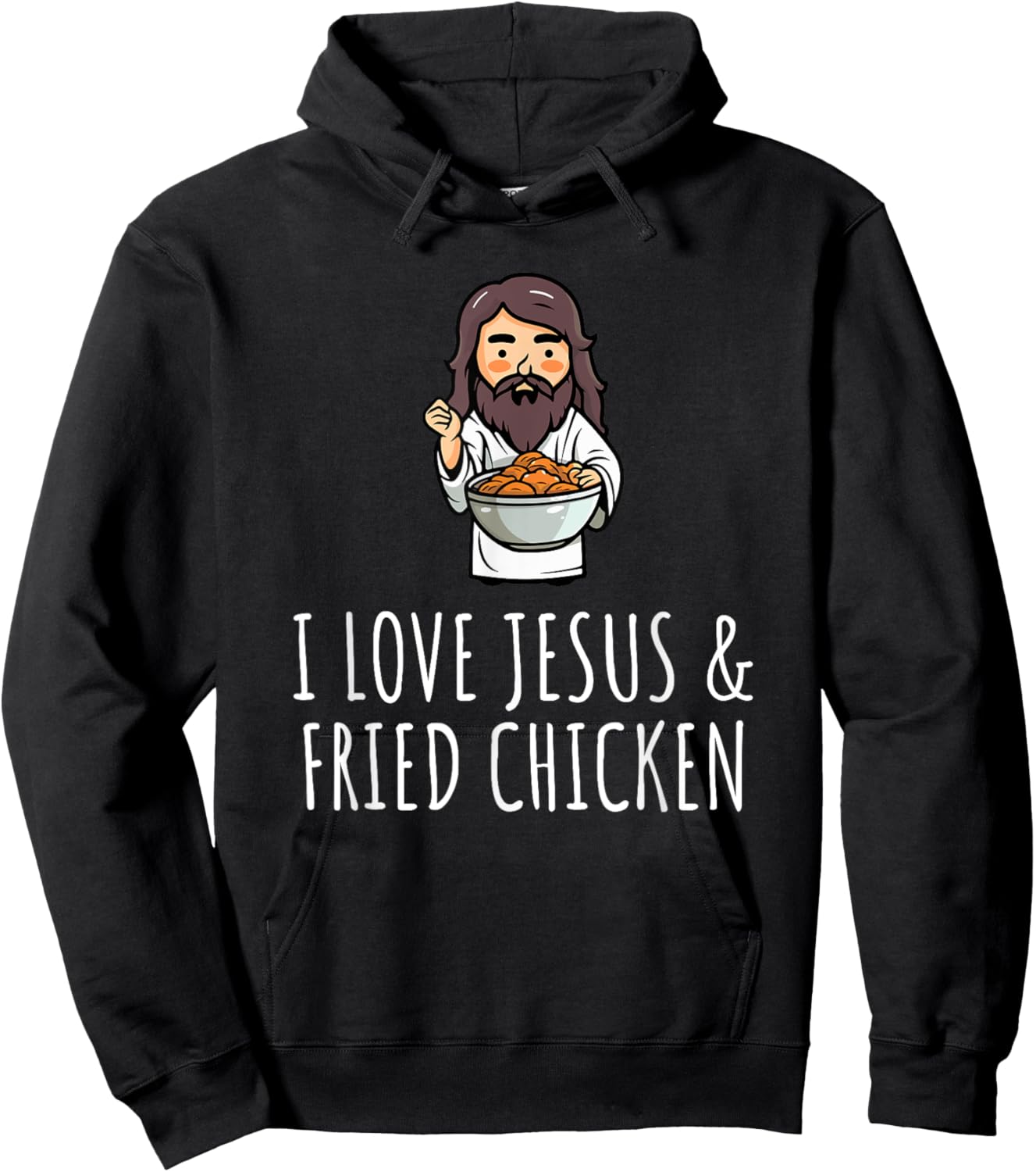 I Love Jesus & Fried Chicken Hoodie - Hoodie | Black