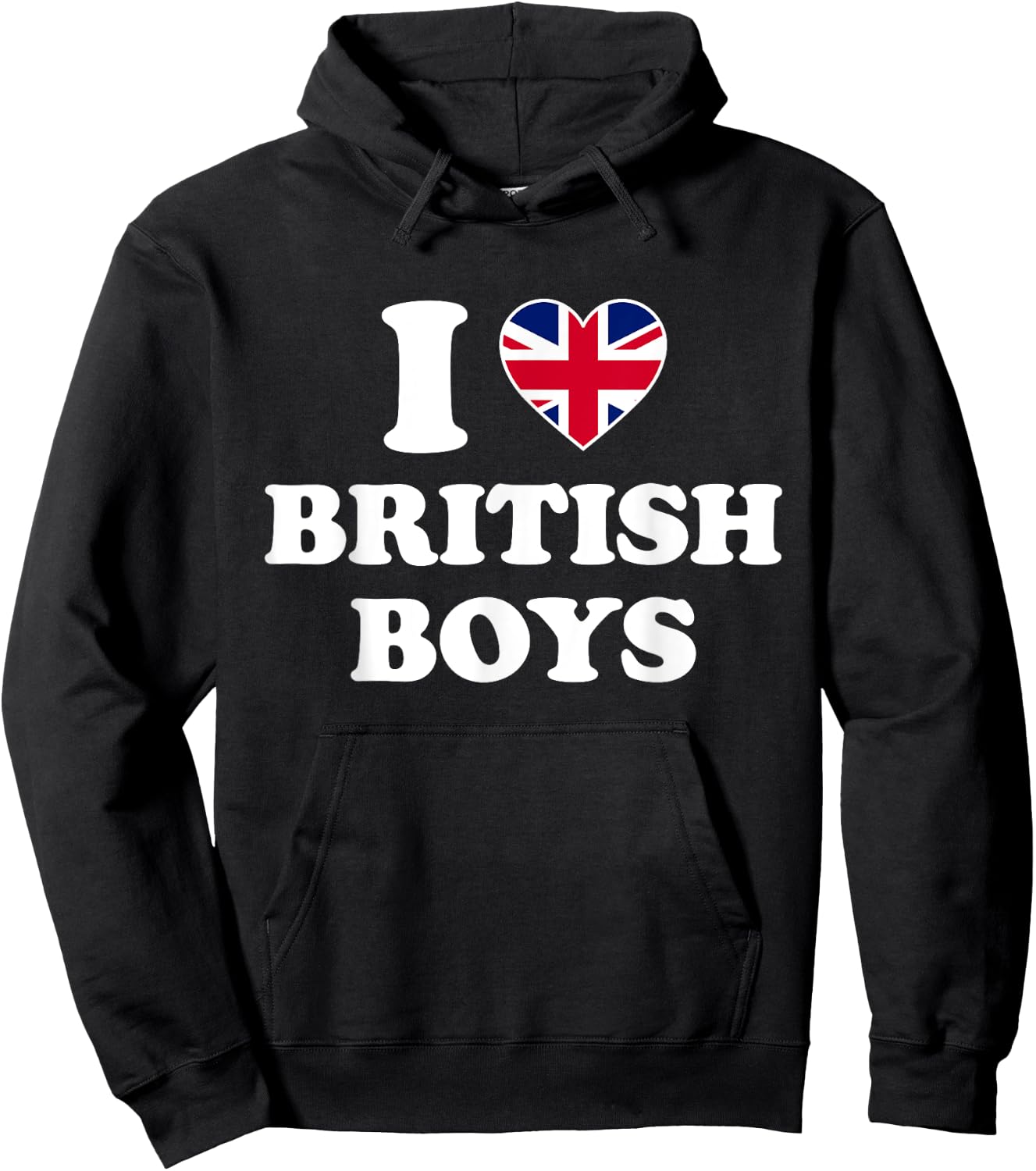 I Love British Boys Shirt I Heart British Boys Hoodie - Hoodie | Black