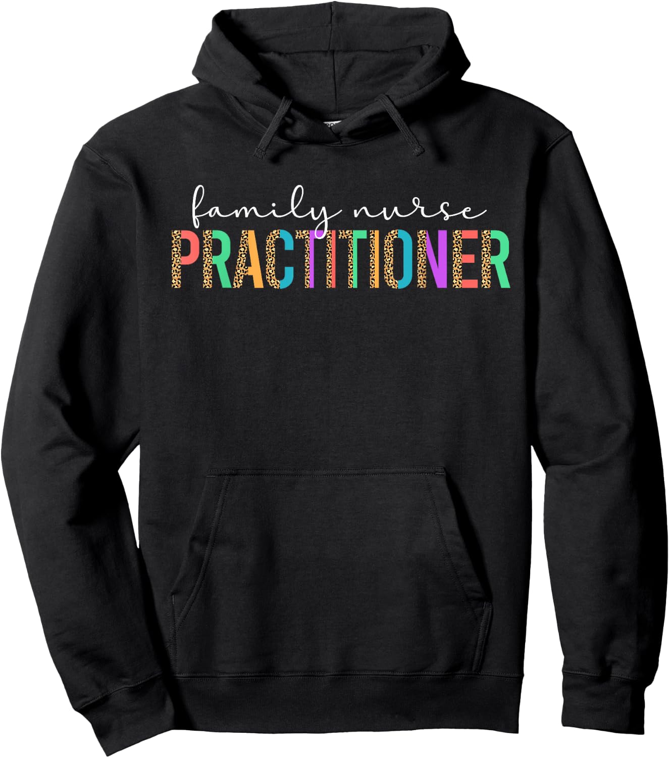 Family Nurse Practitioner Leopard FNP Hoodie - Hoodie | Black