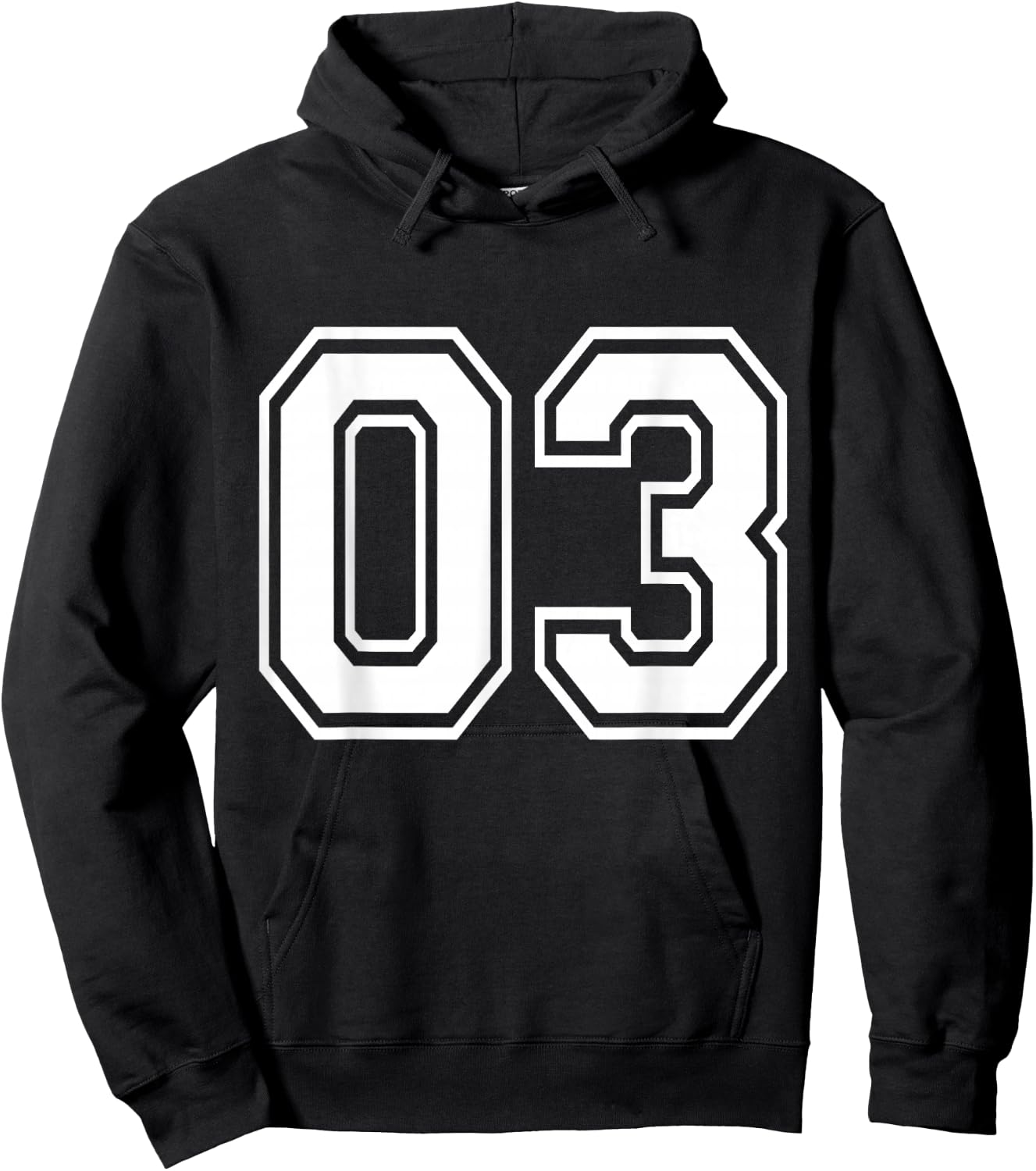 Number 03 Varsity Sports Team Jersey 3rd Birthday 3 Years Hoodie - Hoodie | Black