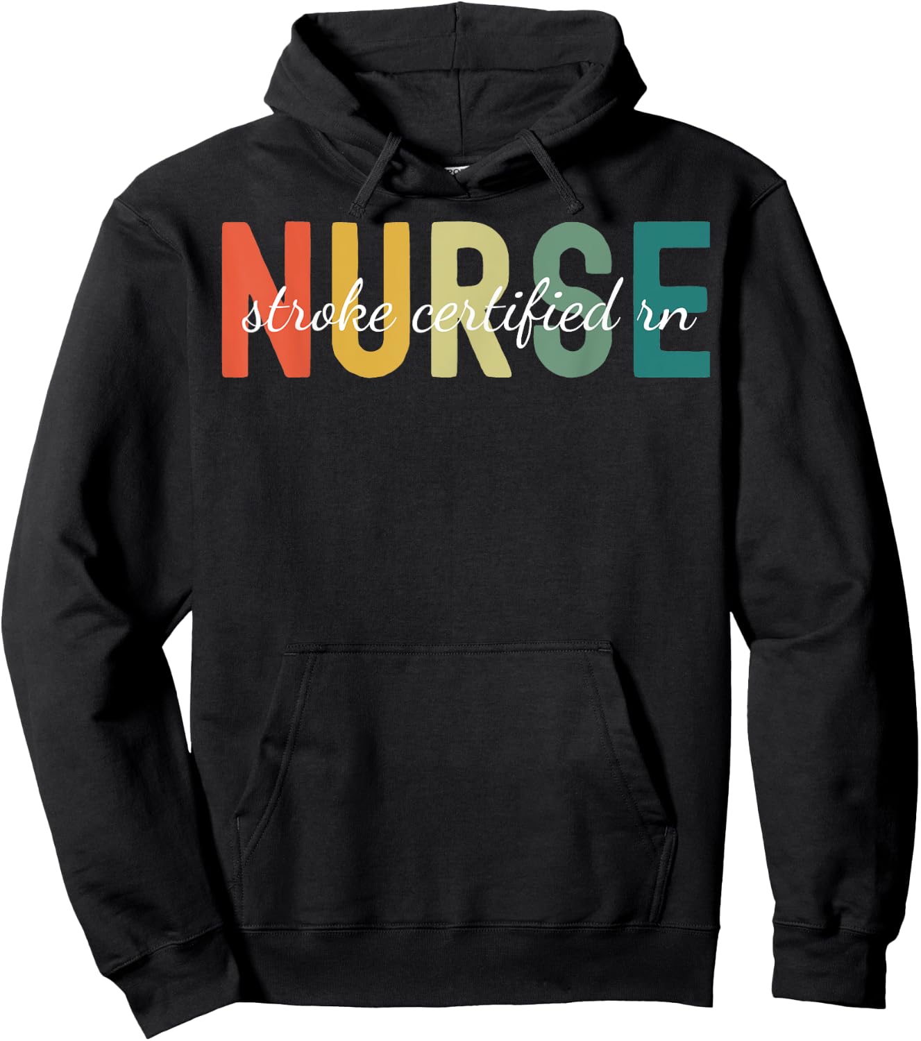 Retro Medical Stroke Certified Registered SCRN Nurse Women Hoodie - Hoodie | Black