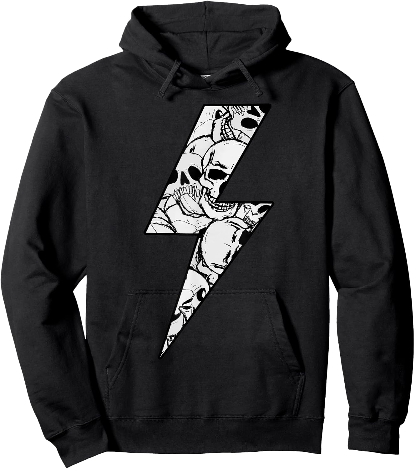 Awesome SKULLS CAMO Lightning Bolt Hoodie - Hoodie | Black