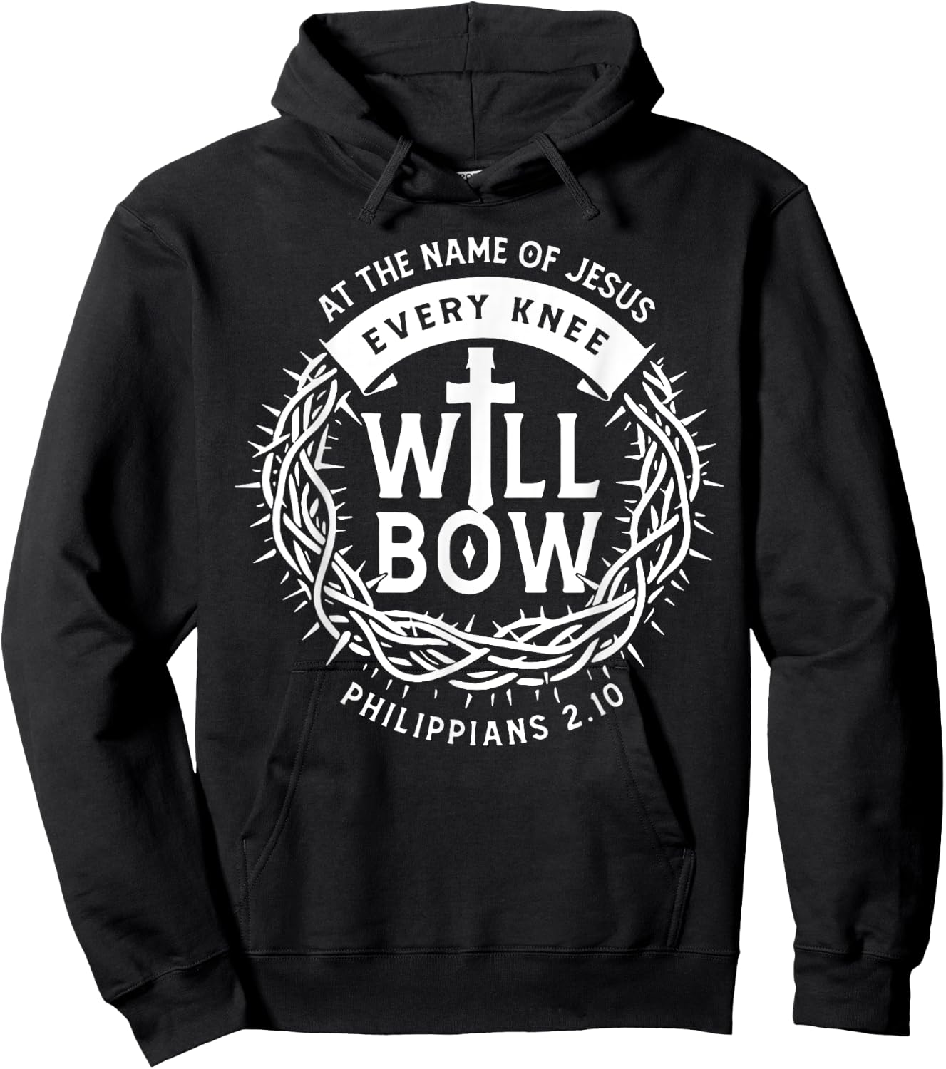 At The Name Of Jesus Every Knee Will Bow Hoodie - Hoodie | Black