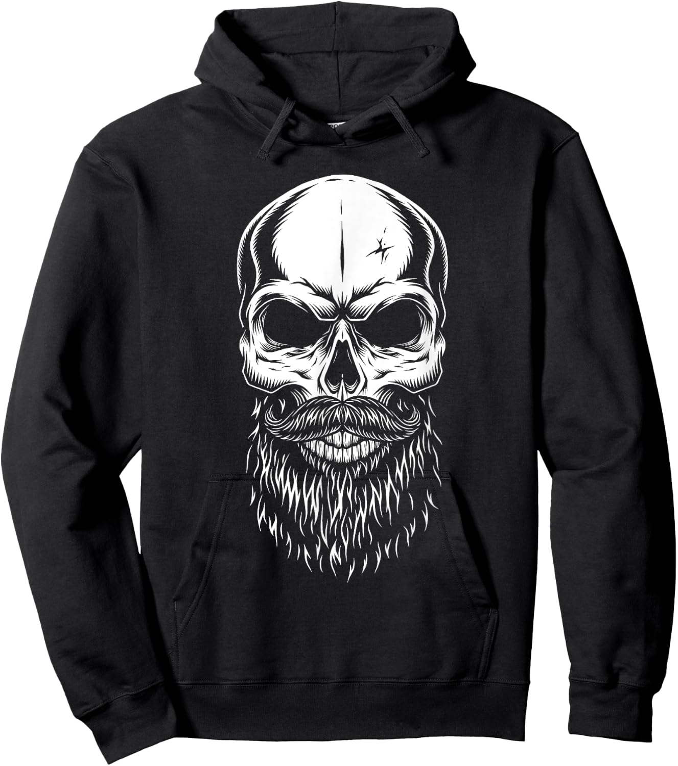 Bearded Skull Lazy Halloween Costume Cool Skeleton Beard Hoodie - Hoodie | Black